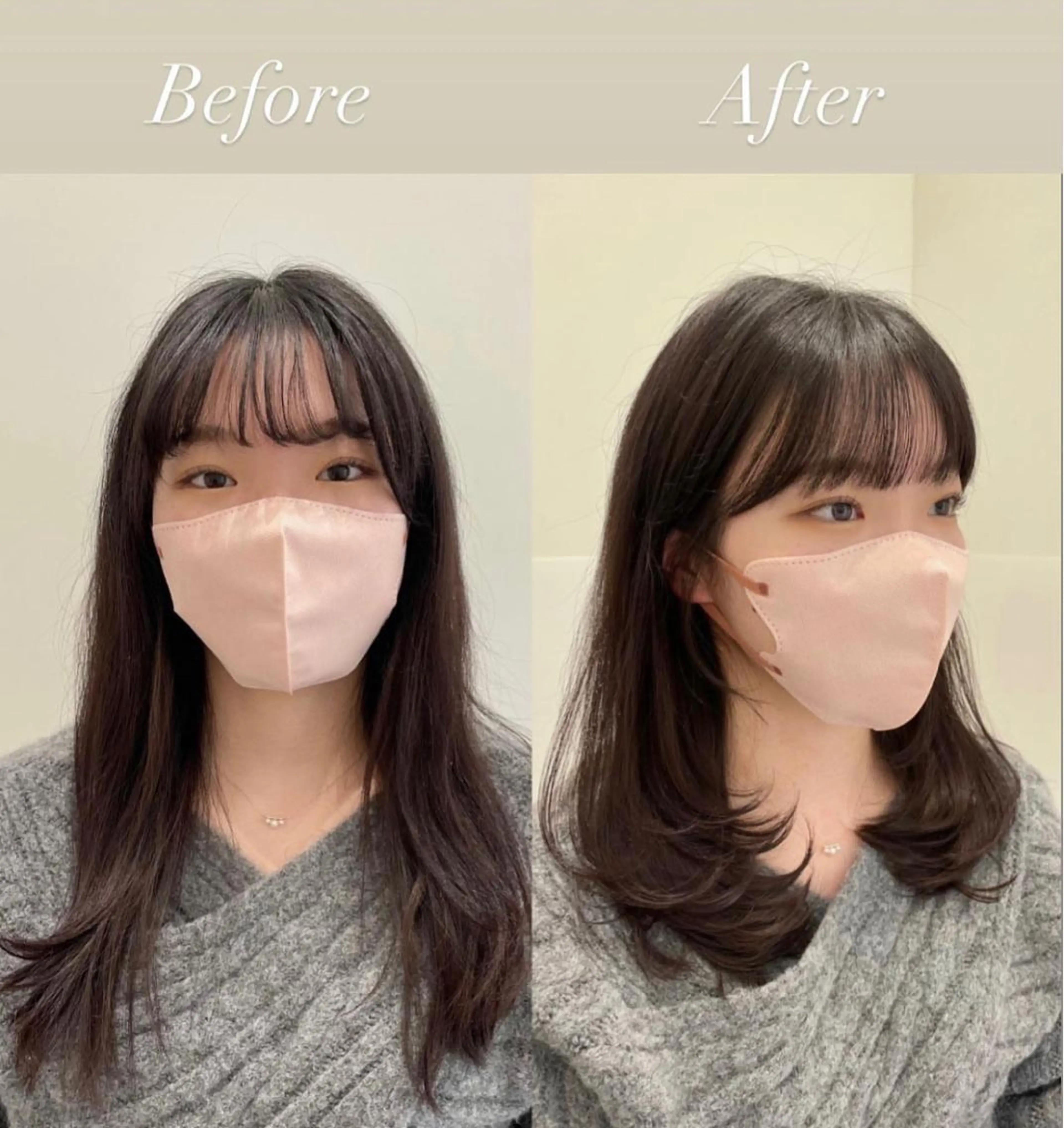 セミロング ハイレイヤー レイヤーカット カット ヘアカラー トリートメント ❤︎︎韓国ヘア❤︎︎ 𝑺𝒉𝒊𝒉𝒐のヘアスタイル