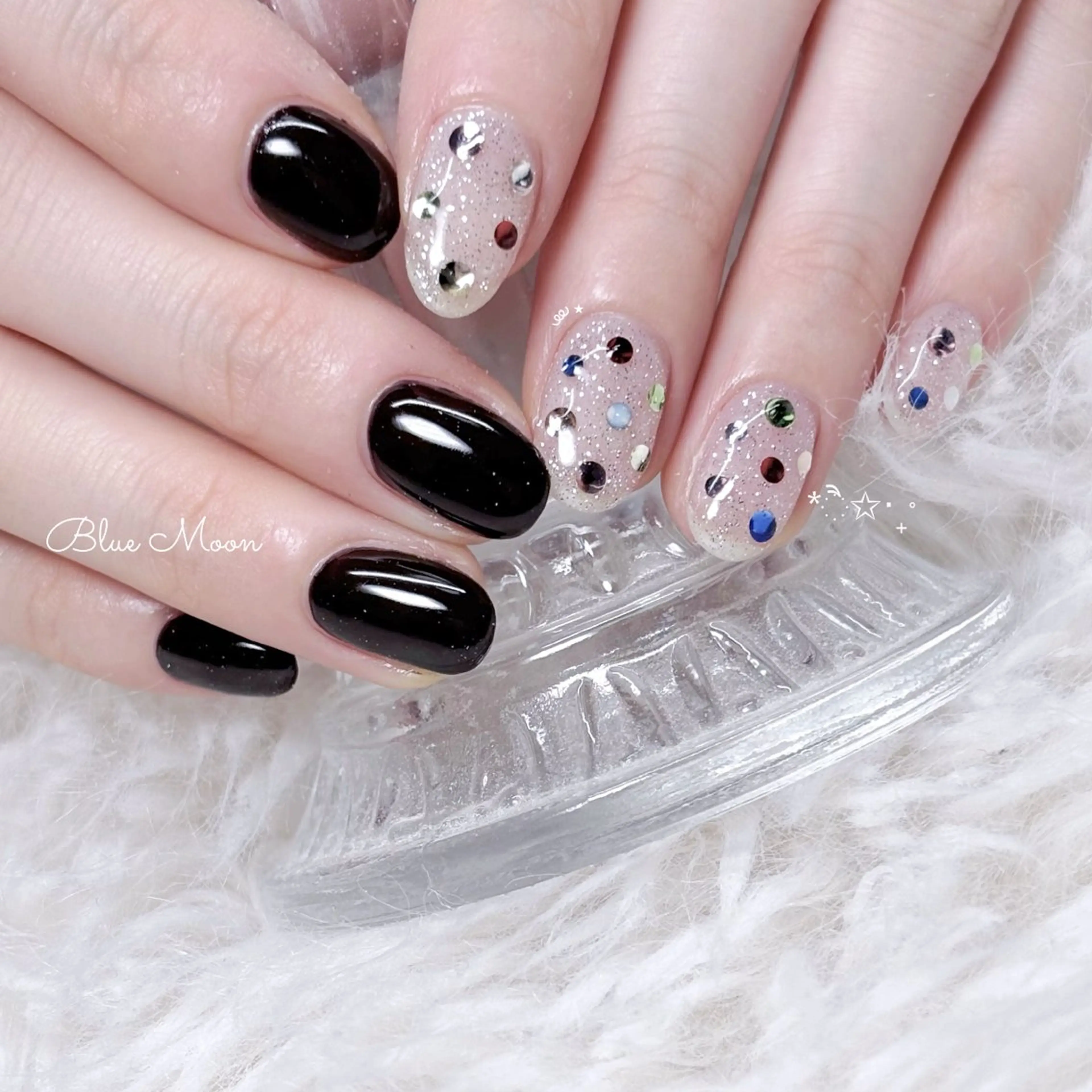 ネイル ストーンネイル ハンドネイル フットネイル ハンドケア nail salon Blue Moonのネイルデザイン