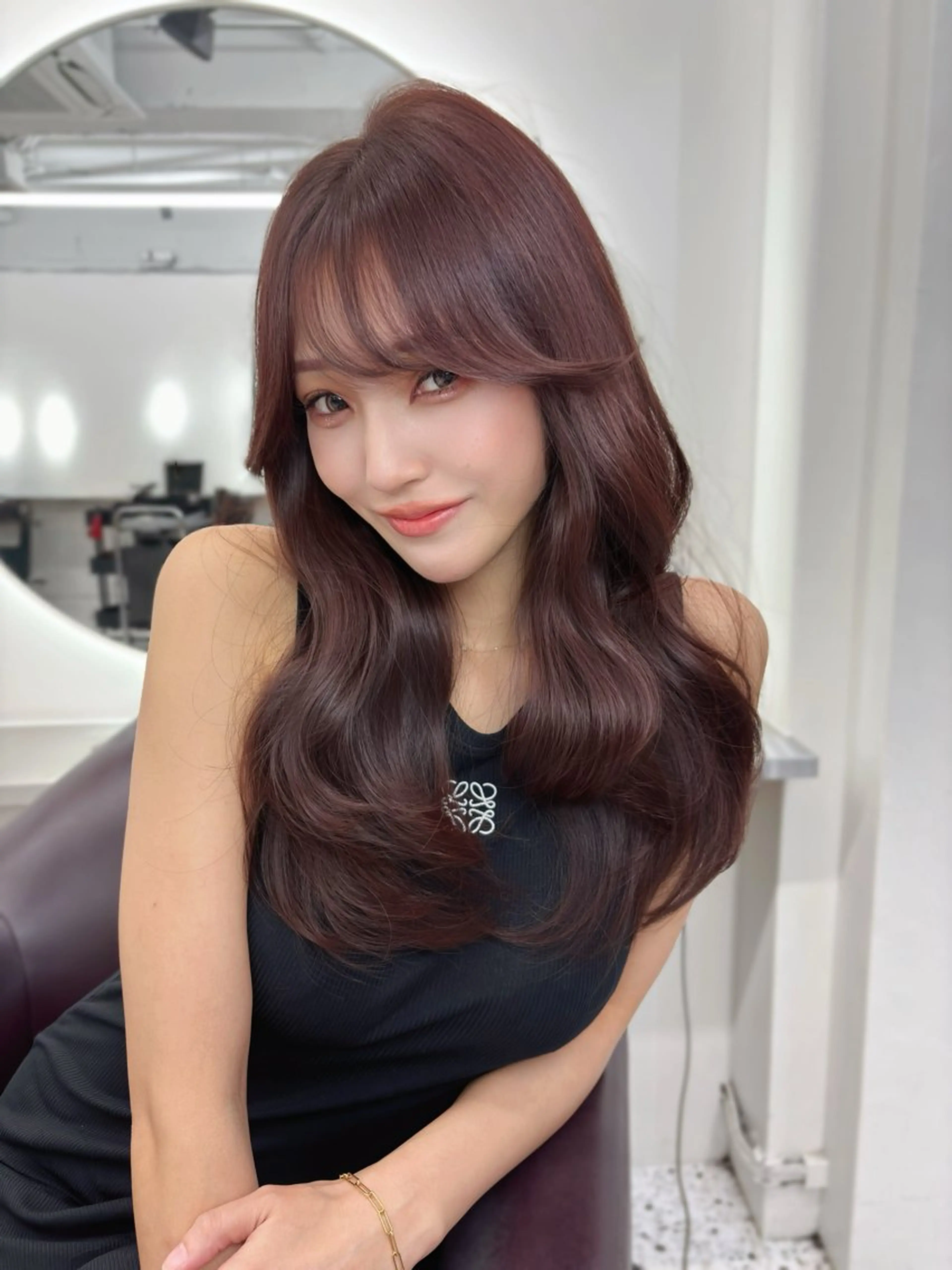 ミディアム カラー ヘアアレンジ くびれヘア カット ヘアカラー 縮毛矯正 トリートメント 🌸グレージュ/ ベージュ🌸yutaのヘアスタイル