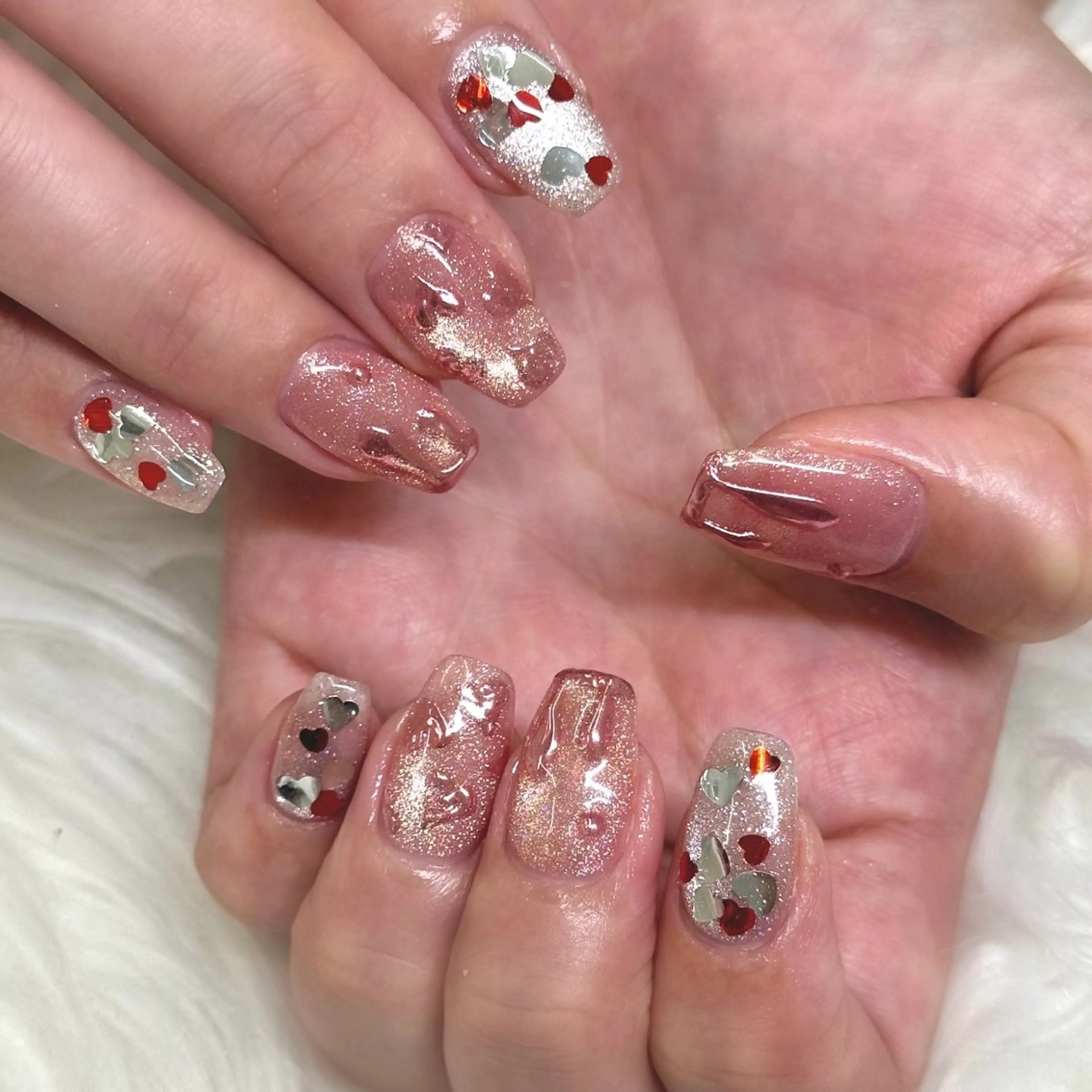 ネイル ハート ハンドネイル Bianca浦和西口 Takenouchiのネイルデザイン