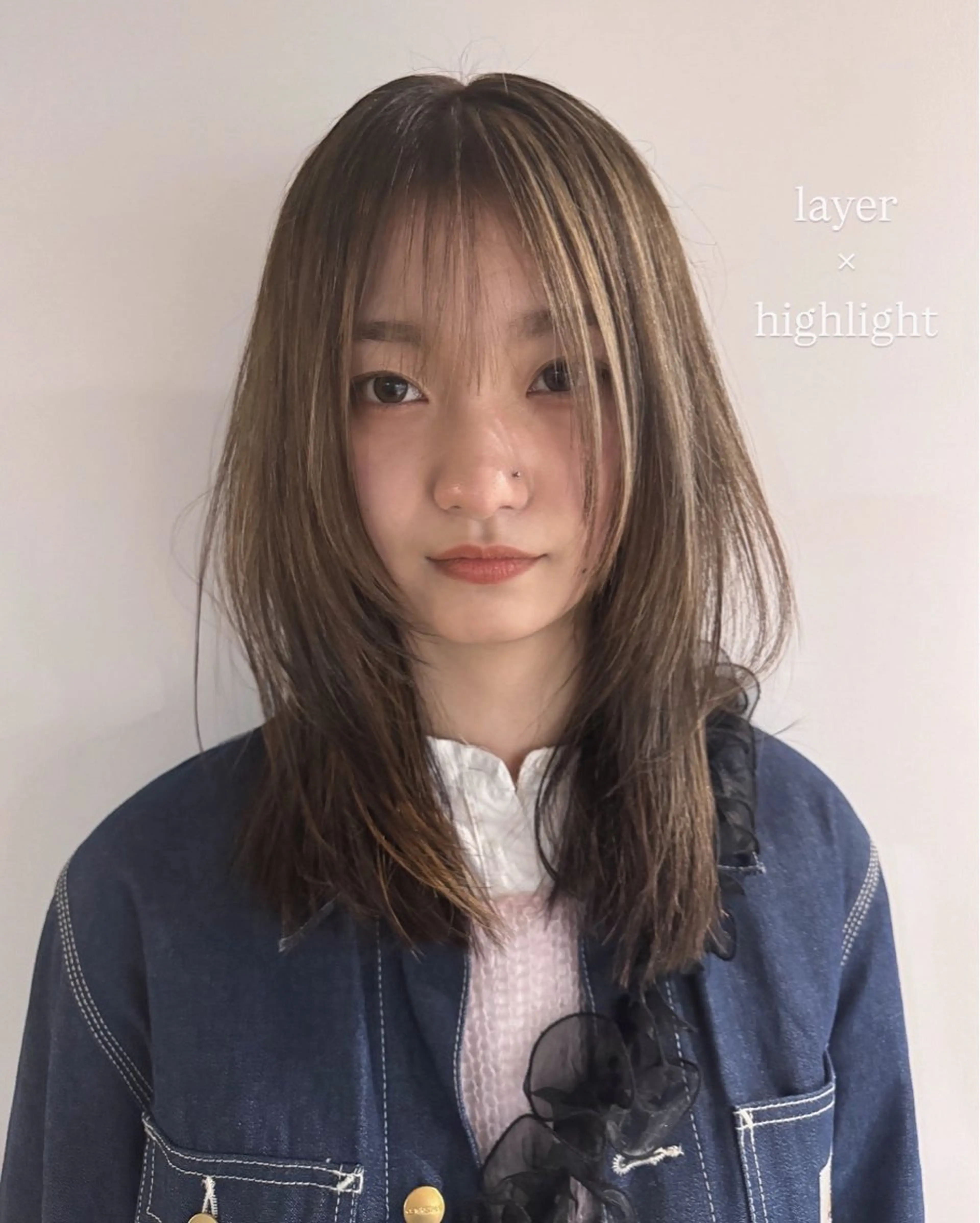 セミロング レイヤーカット 大名　sakiのヘアスタイル