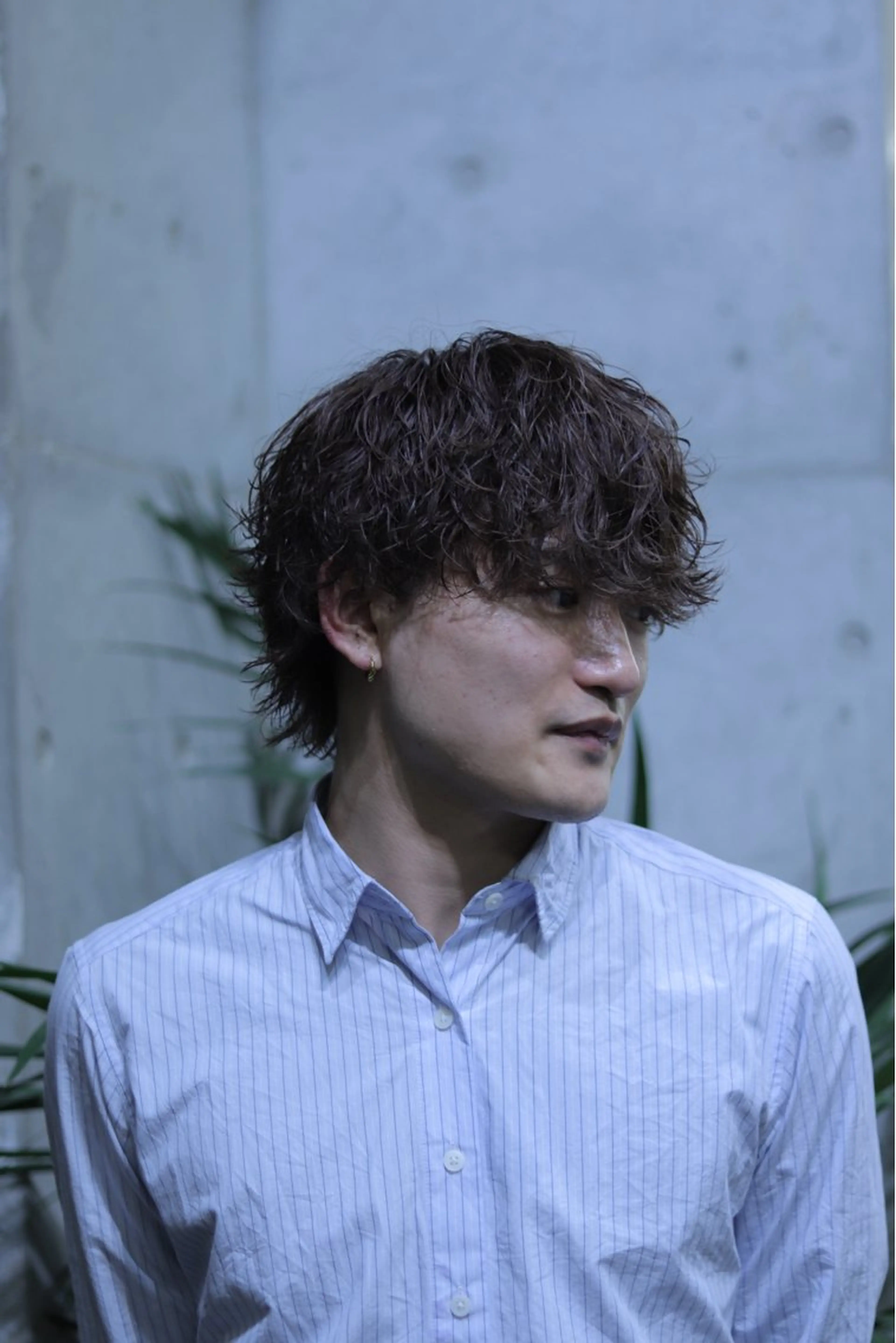 ミディアム パーマ メンズ ミディアムパーマ マッシュ メンズパーマ カット パーマ 山口 陽平のヘアスタイル