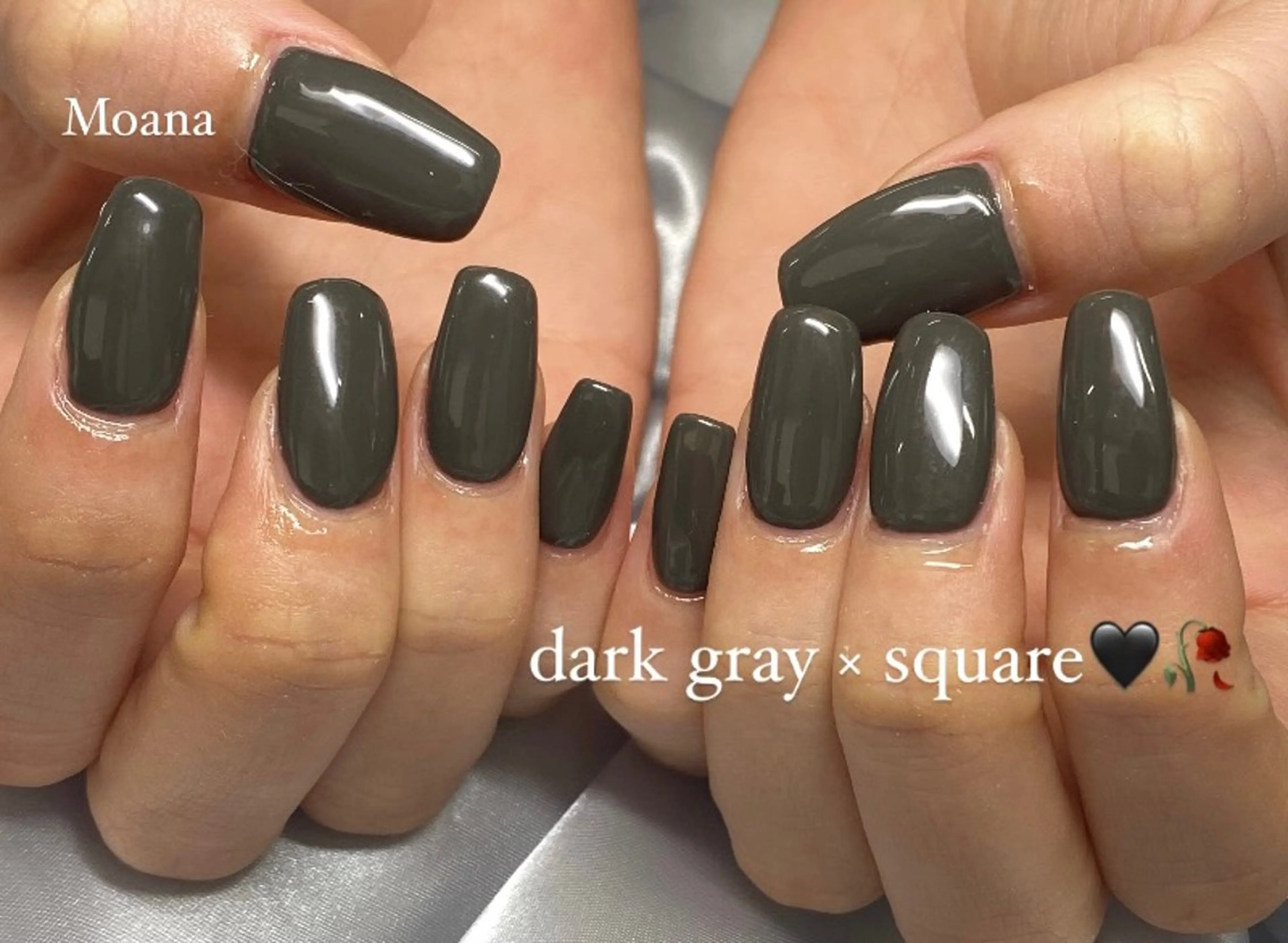 ネイル ワンカラーネイル シンプルネイル スクエアネイル ハンドネイル Moana manamiのネイルデザイン