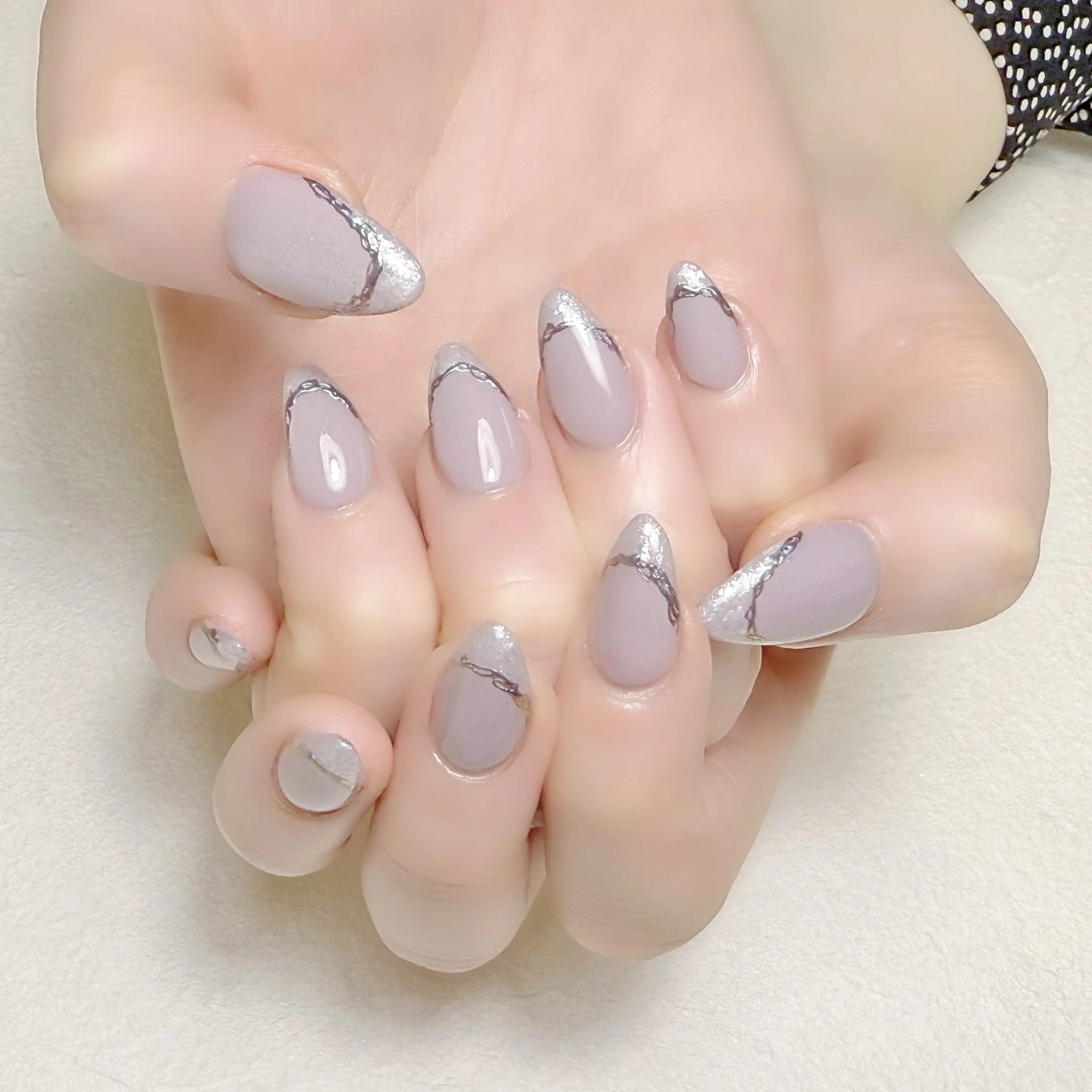 ネイル フレンチネイル ミラーネイル オフィスネイル rouse nail RISATOのネイルデザイン