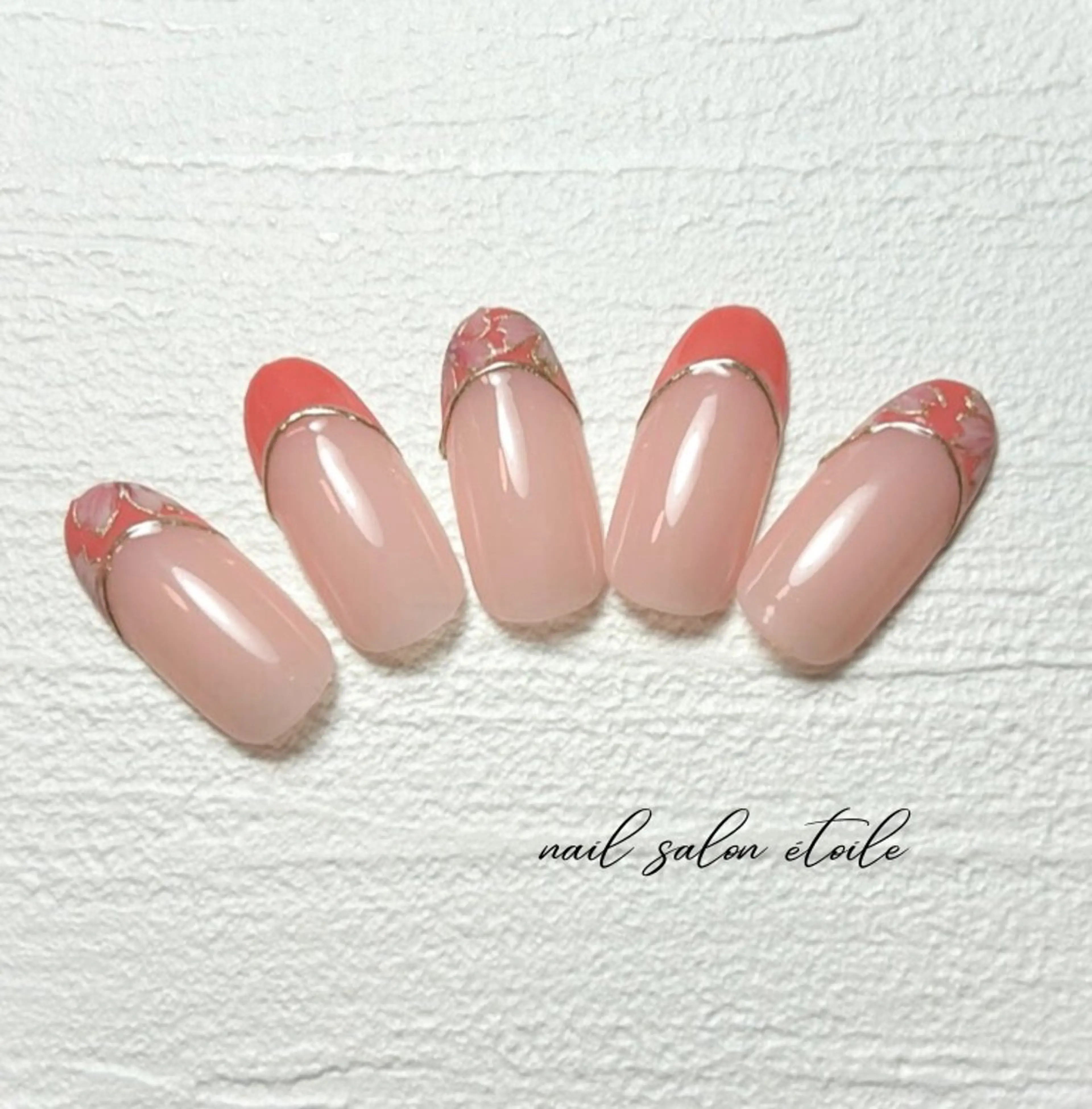 ネイル アートネイル 桜ネイル 入学式 フレンチネイル ピンク ハンドネイル nail salon étoileのネイルデザイン