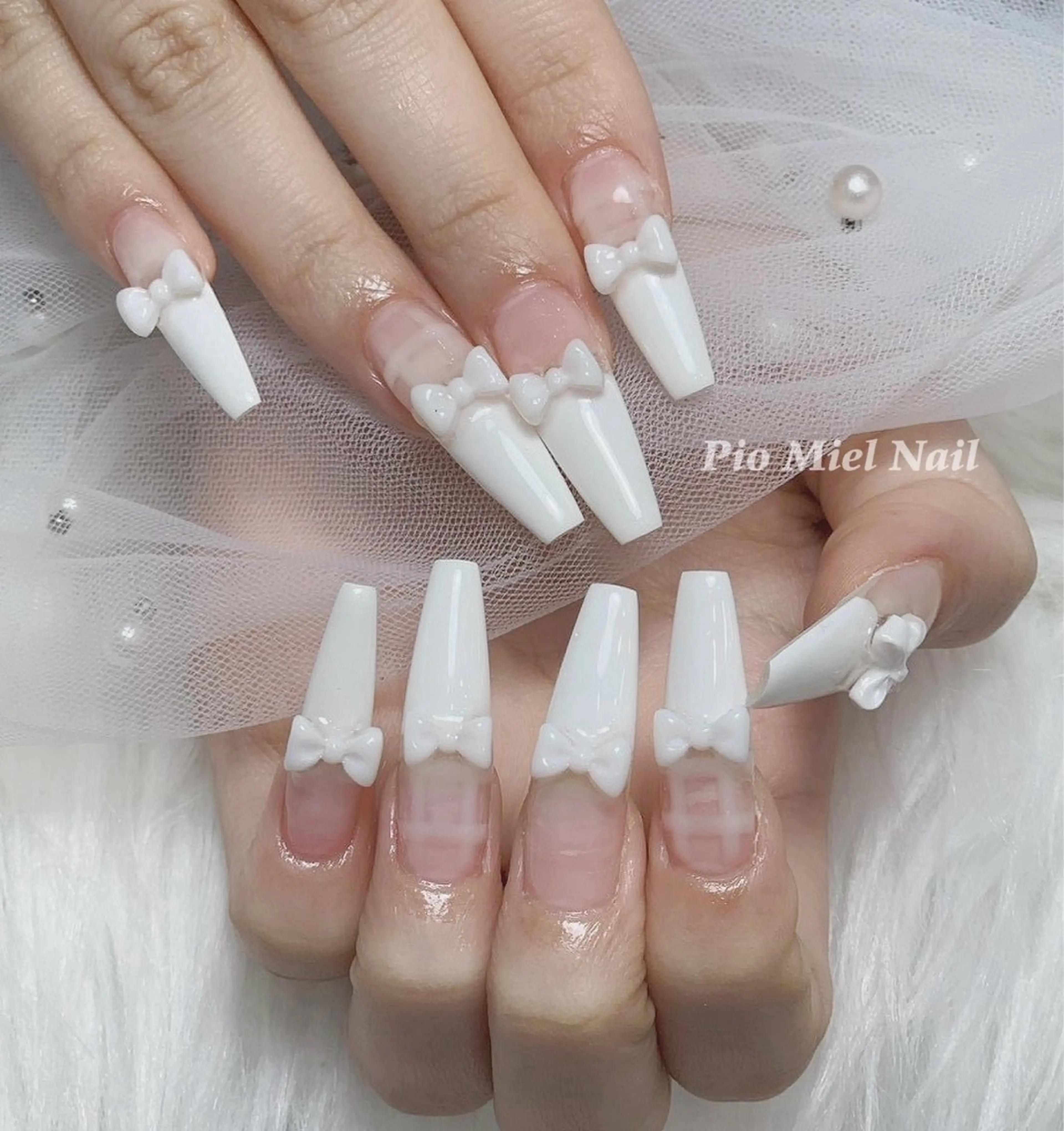 ネイル ハンドネイル HANA 長さだしのネイルデザイン