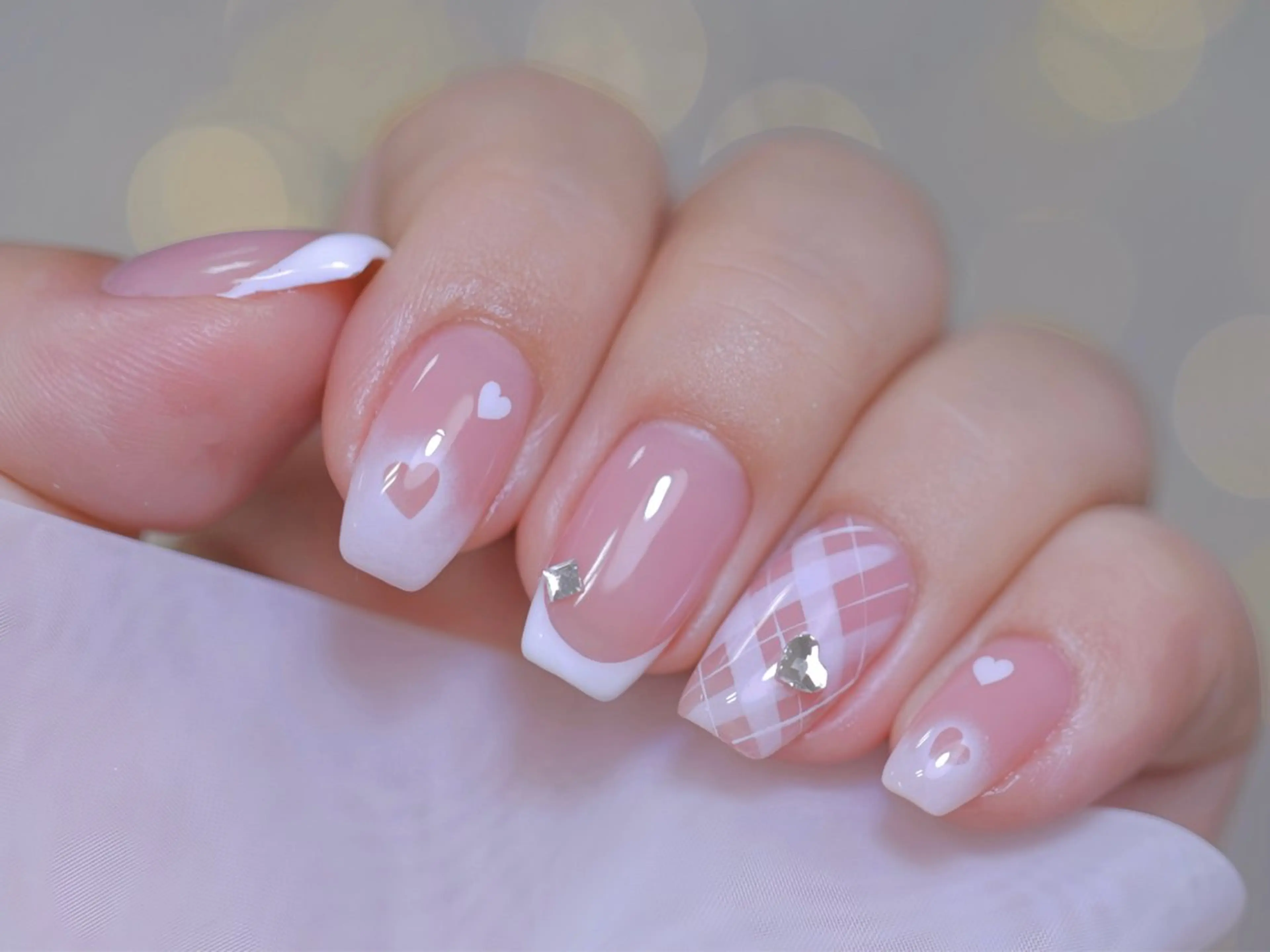 ネイル ガーリー ハート バレンタイン ハンドネイル 幻之花 Nailのネイルデザイン