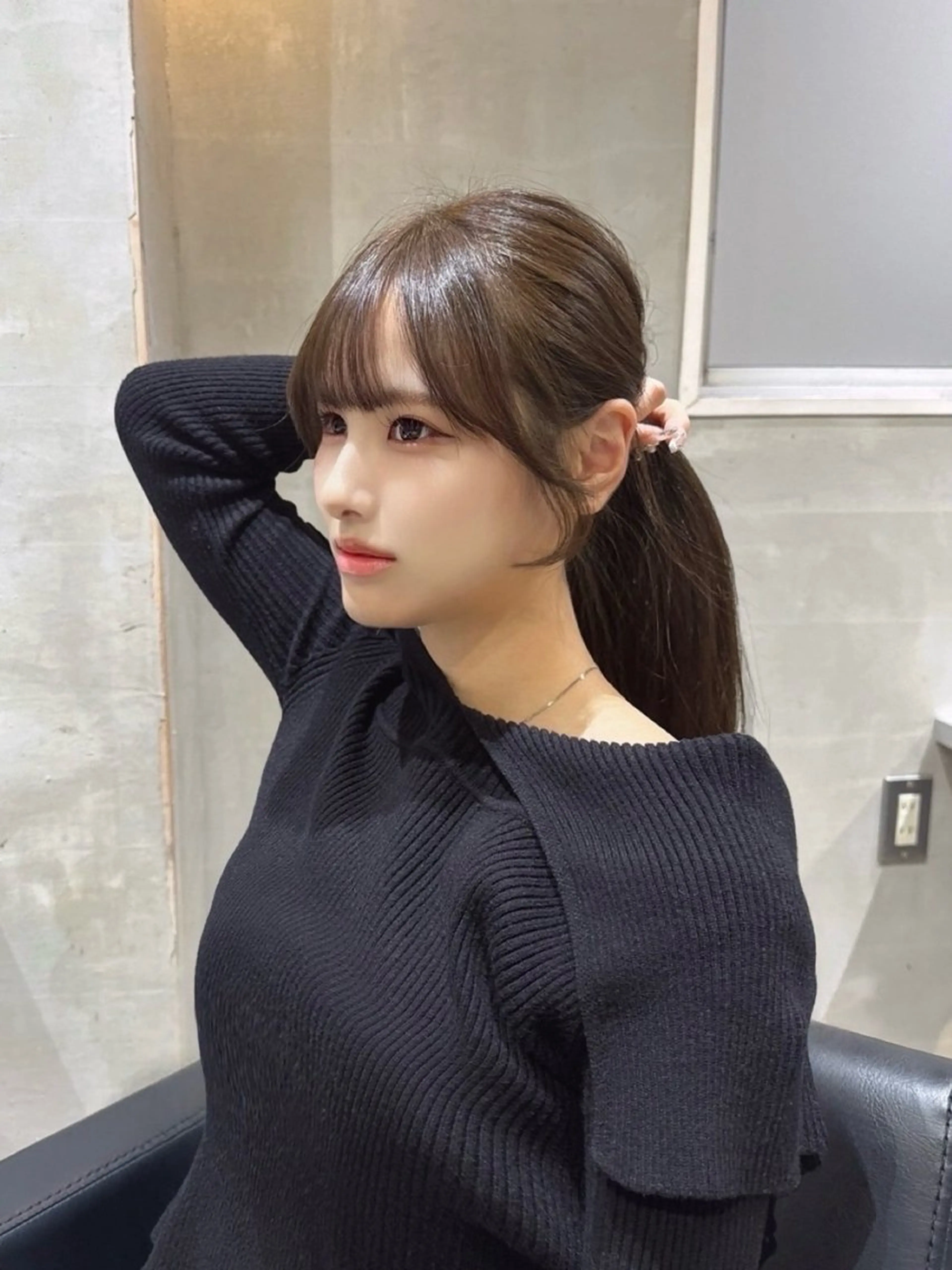 ロング カラー グレージュ オリーブグレージュ オリーブグレー 顔周りカット ヘアカラー トリートメント 髪質改善/透明感ヘア にちか🐰のヘアスタイル