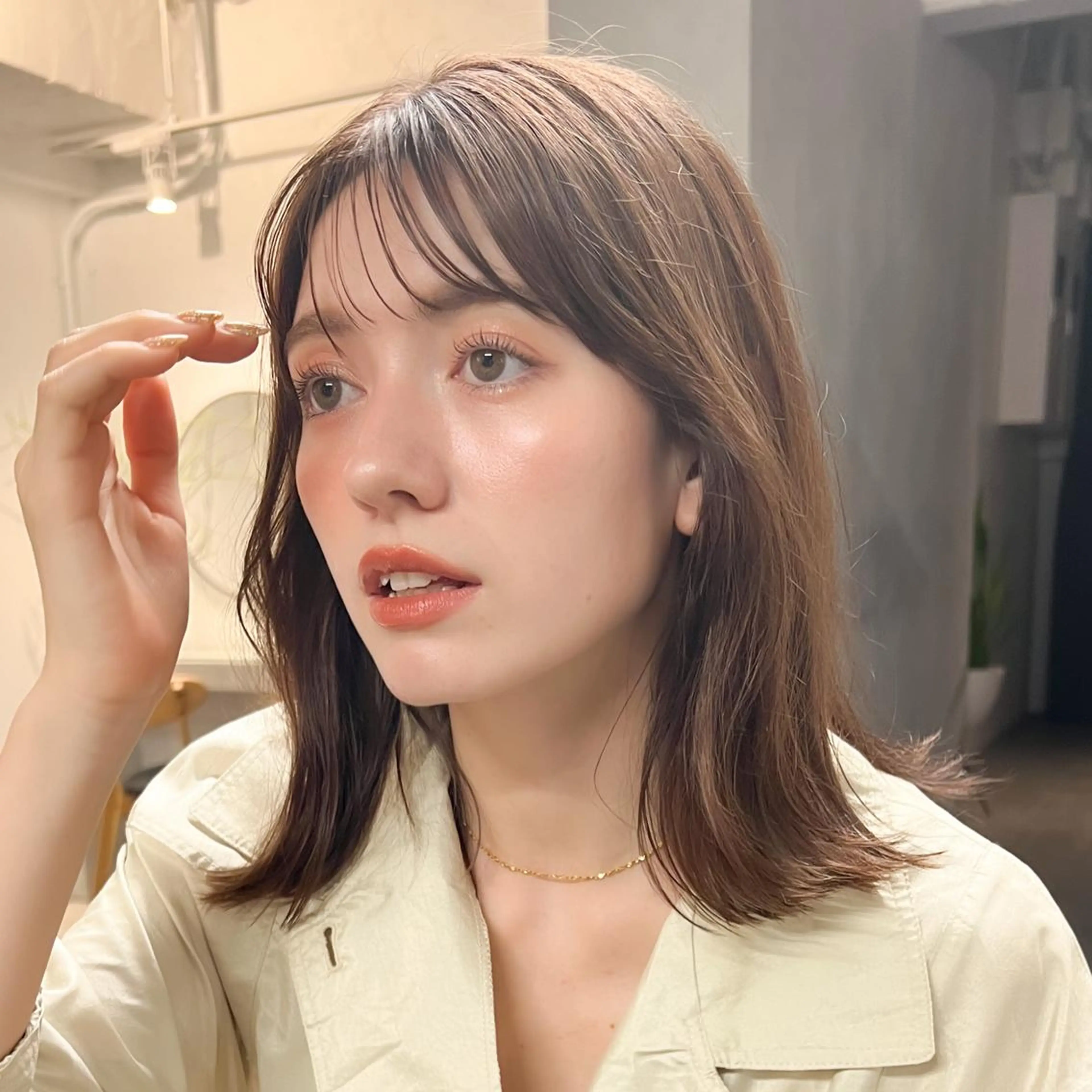 ミディアム カラー パーマ ミディアムパーマ ボブ くびれヘア カット ヘアカラー パーマ トリートメント レイヤーカットのプロ 大人ヘア宮森貴志のヘアスタイル