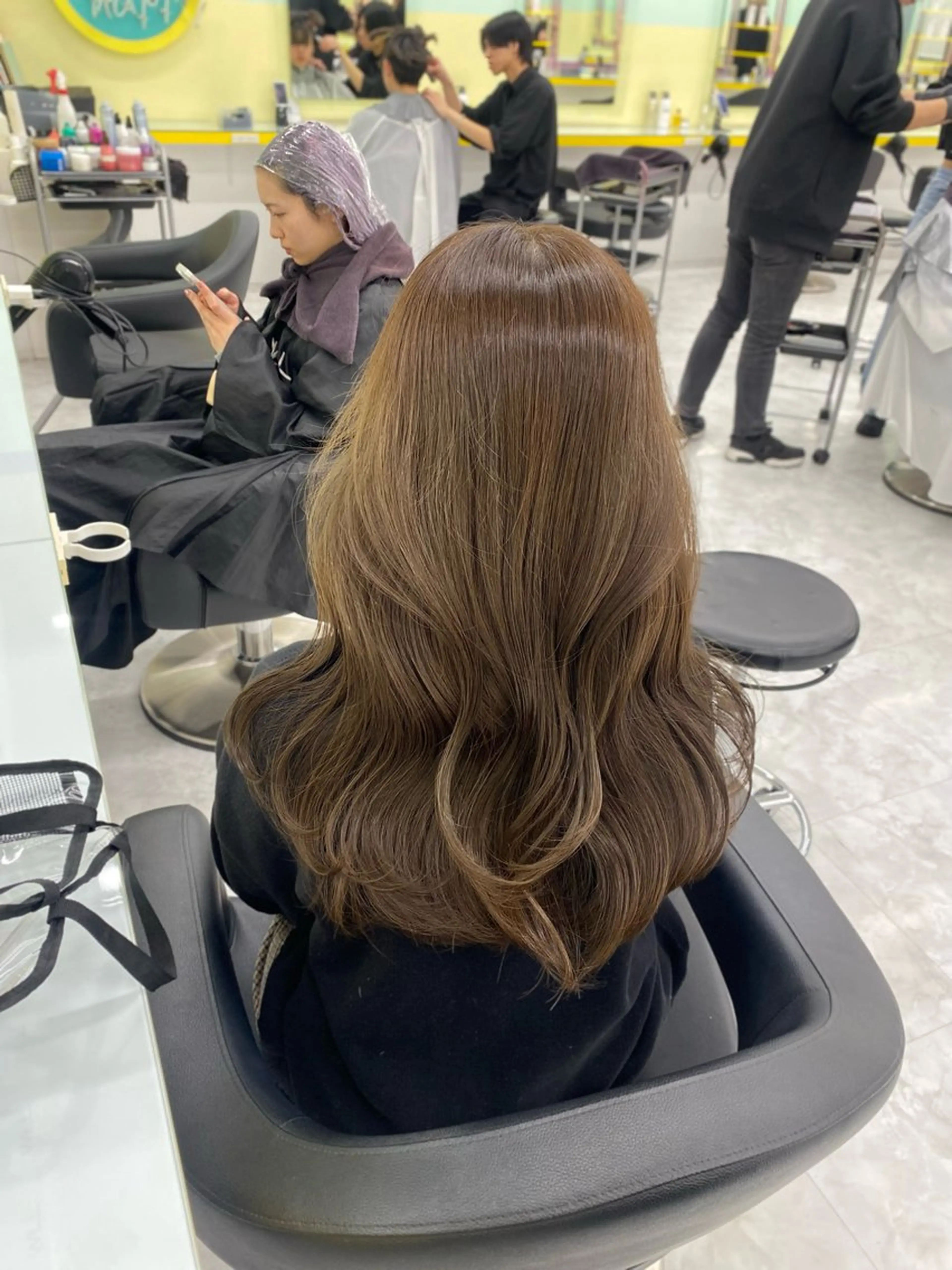 ミディアム カラー パーマ ヘアアレンジ メンズ キッズ ベージュカラー オリーブベージュ 💖横浜ブリーチなし 💖MIHOのヘアスタイル
