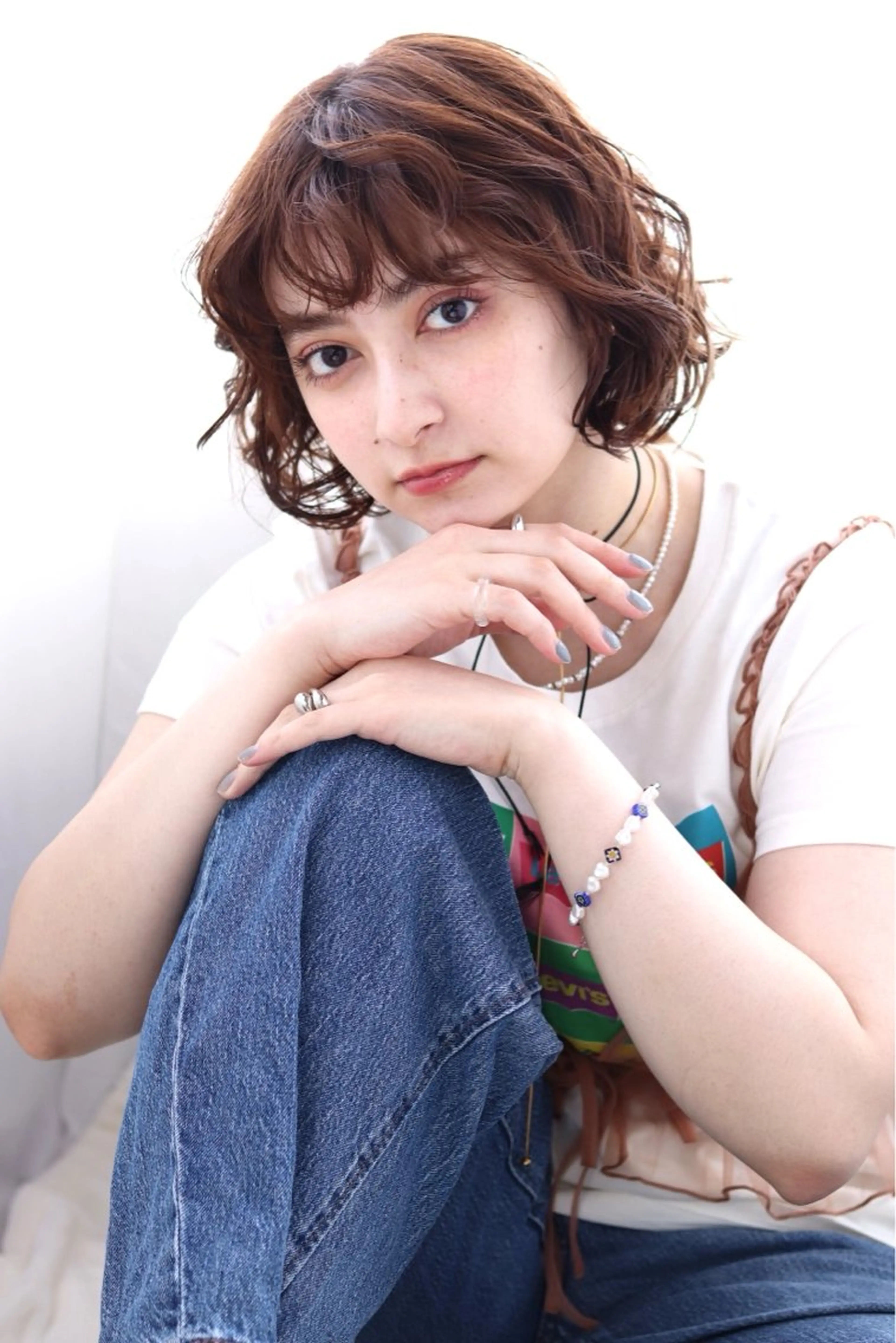 ミディアム パーマ ミディアム ✂️林　菜々美のヘアスタイル