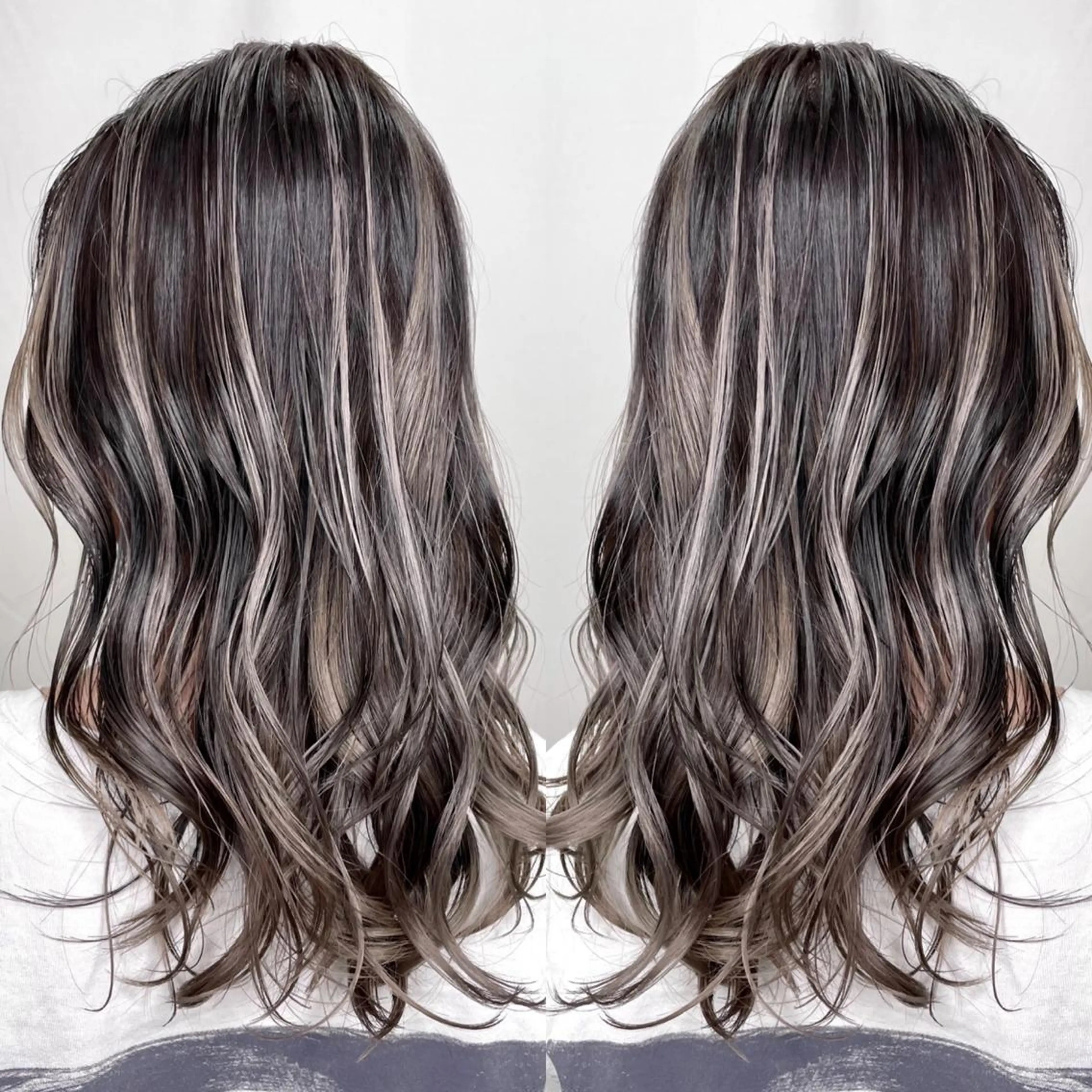 セミロング カラー 縮毛/レイヤー 韓国/橋口のヘアスタイル