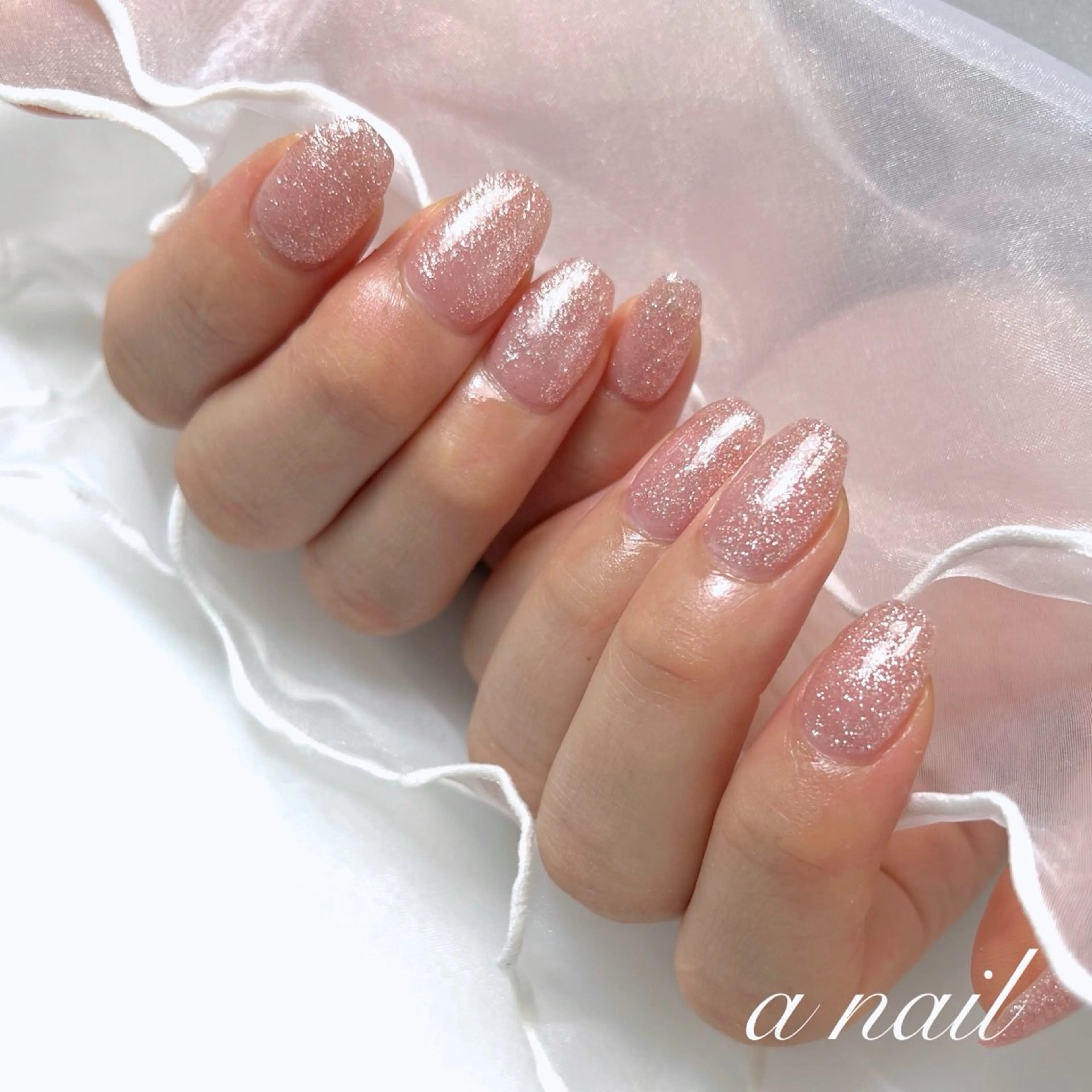 ネイル フラッシュネイル ワンカラーネイル パステルネイル ピンク 春ネイル Salon_ a.nailのネイルデザイン