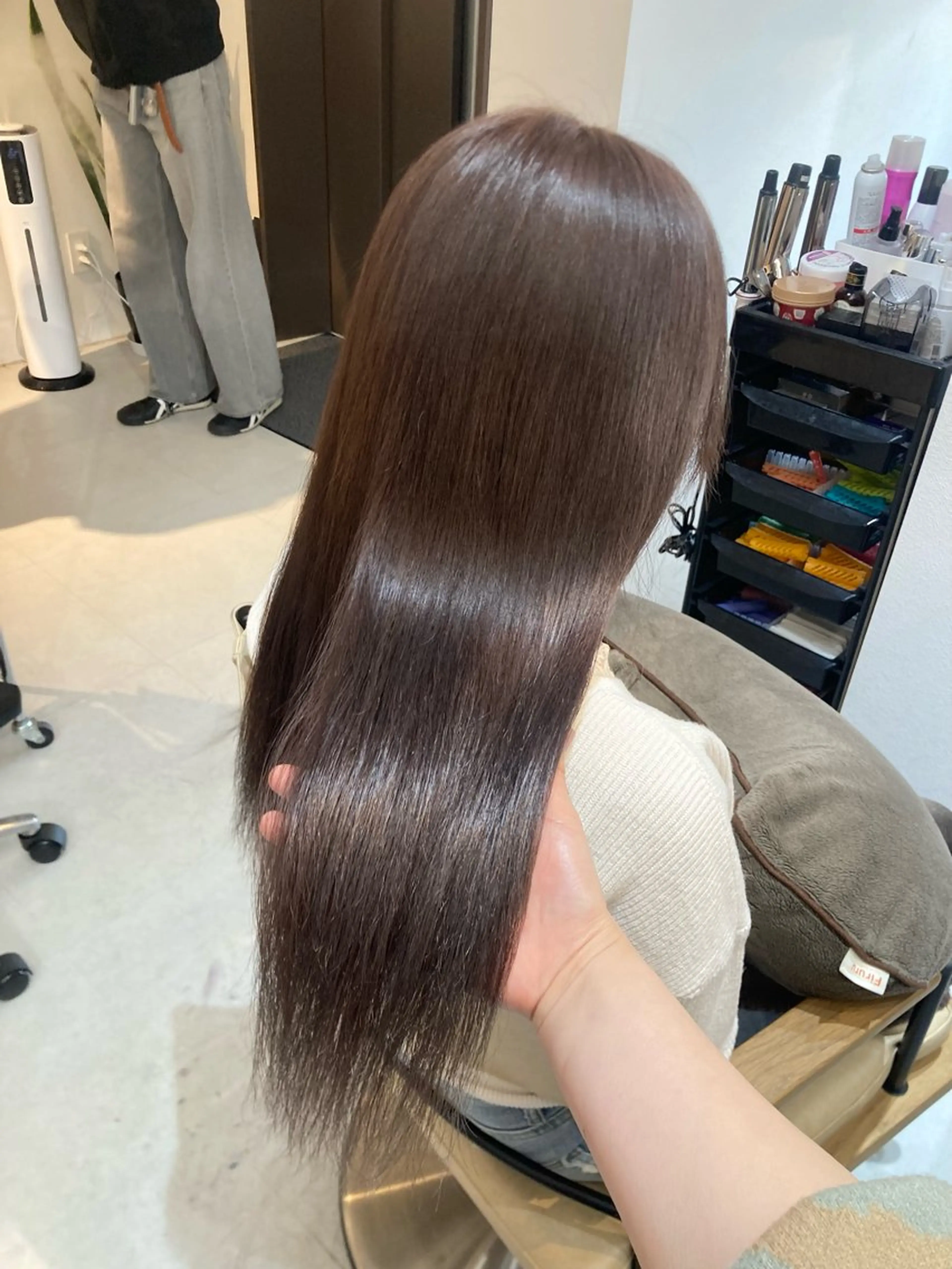 ロング カット ヘアカラー トリートメント ✨色持ちの良い艶 カラー✨蟹江真世のヘアスタイル