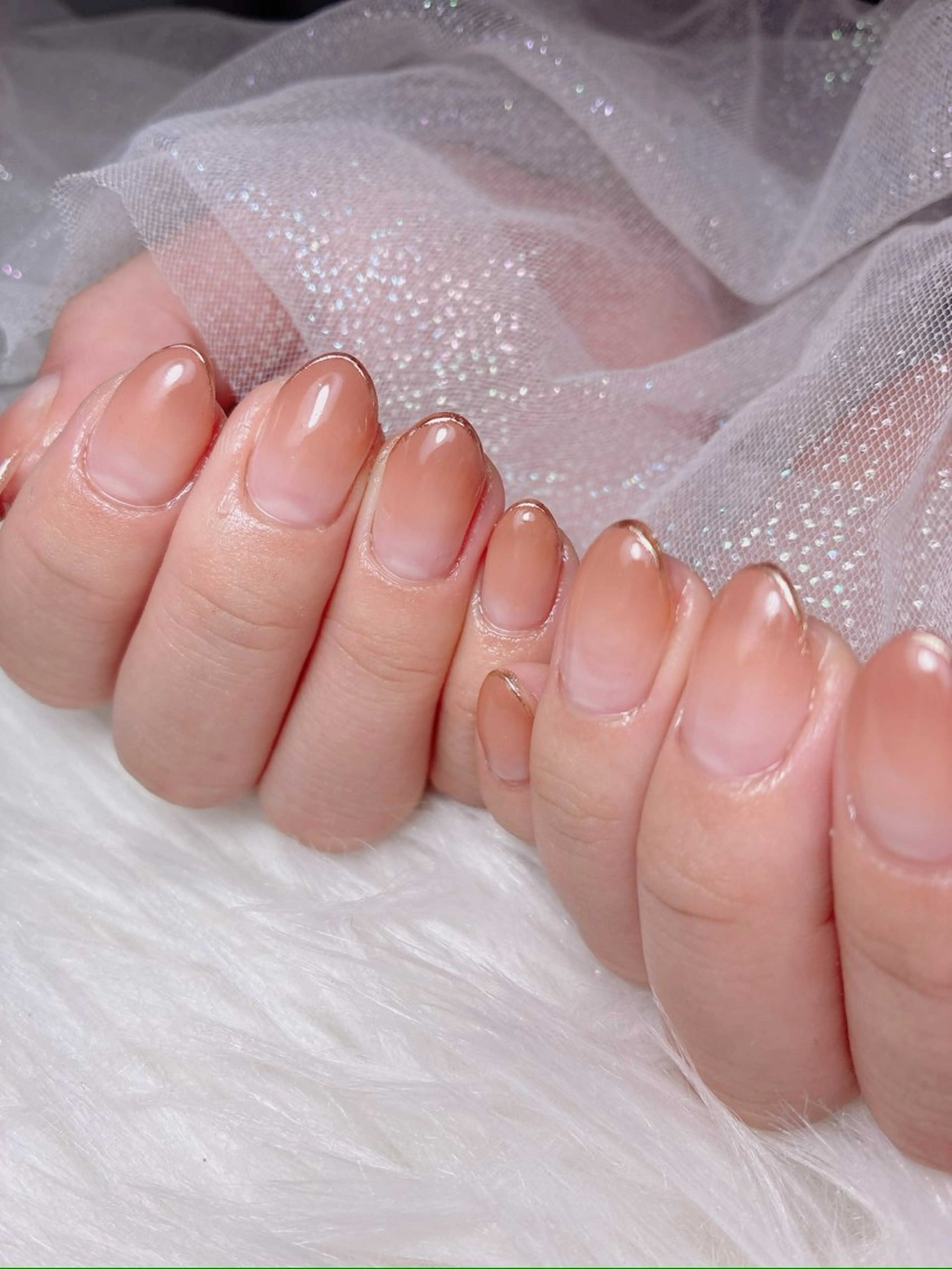 ネイル フレンチネイル グラデーション ミラーネイル ハンドネイル salon Luce美フォルムのネイルデザイン