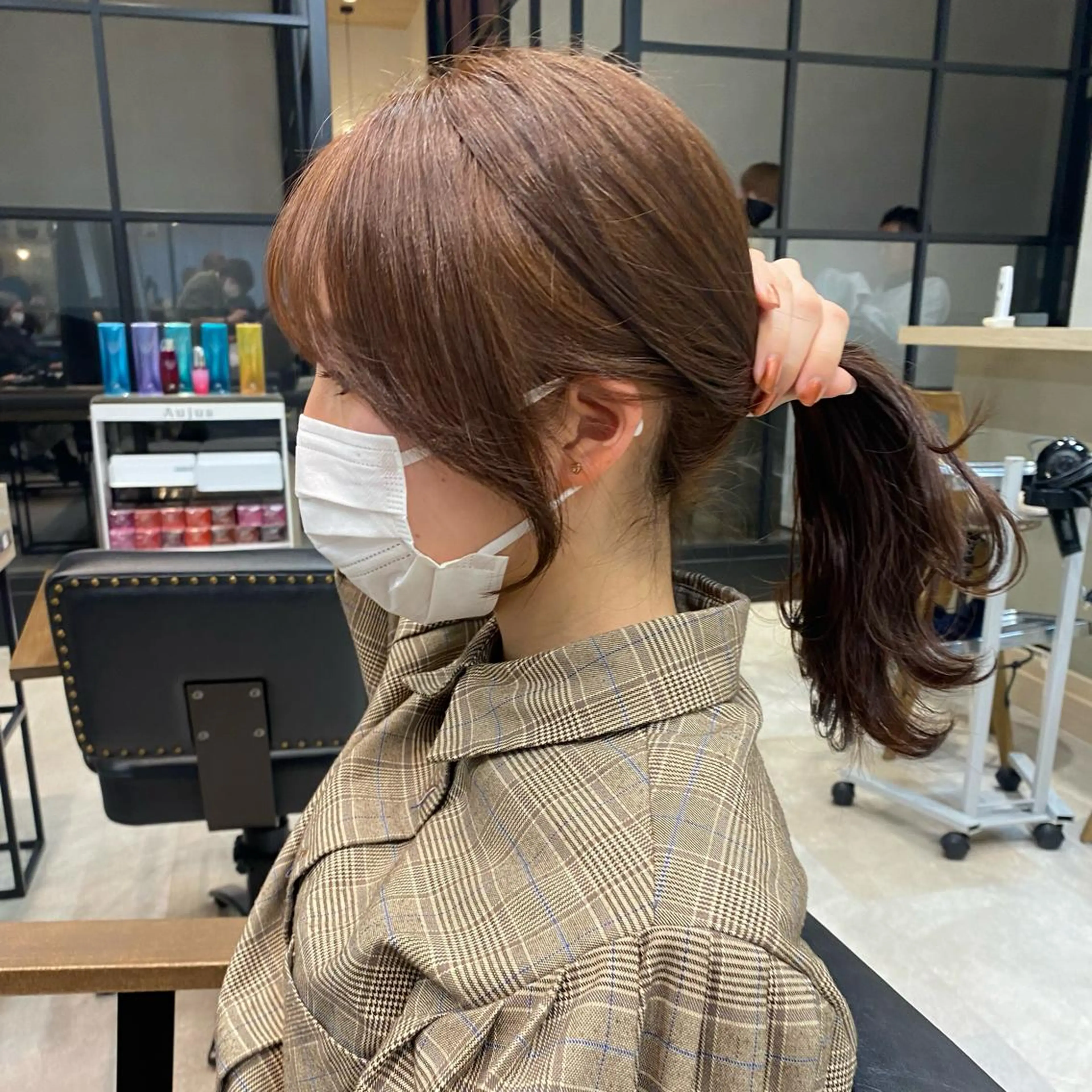 ロング 韓国風ヘア メンズ縮毛矯正 ニュアンスパーマのヘアスタイル