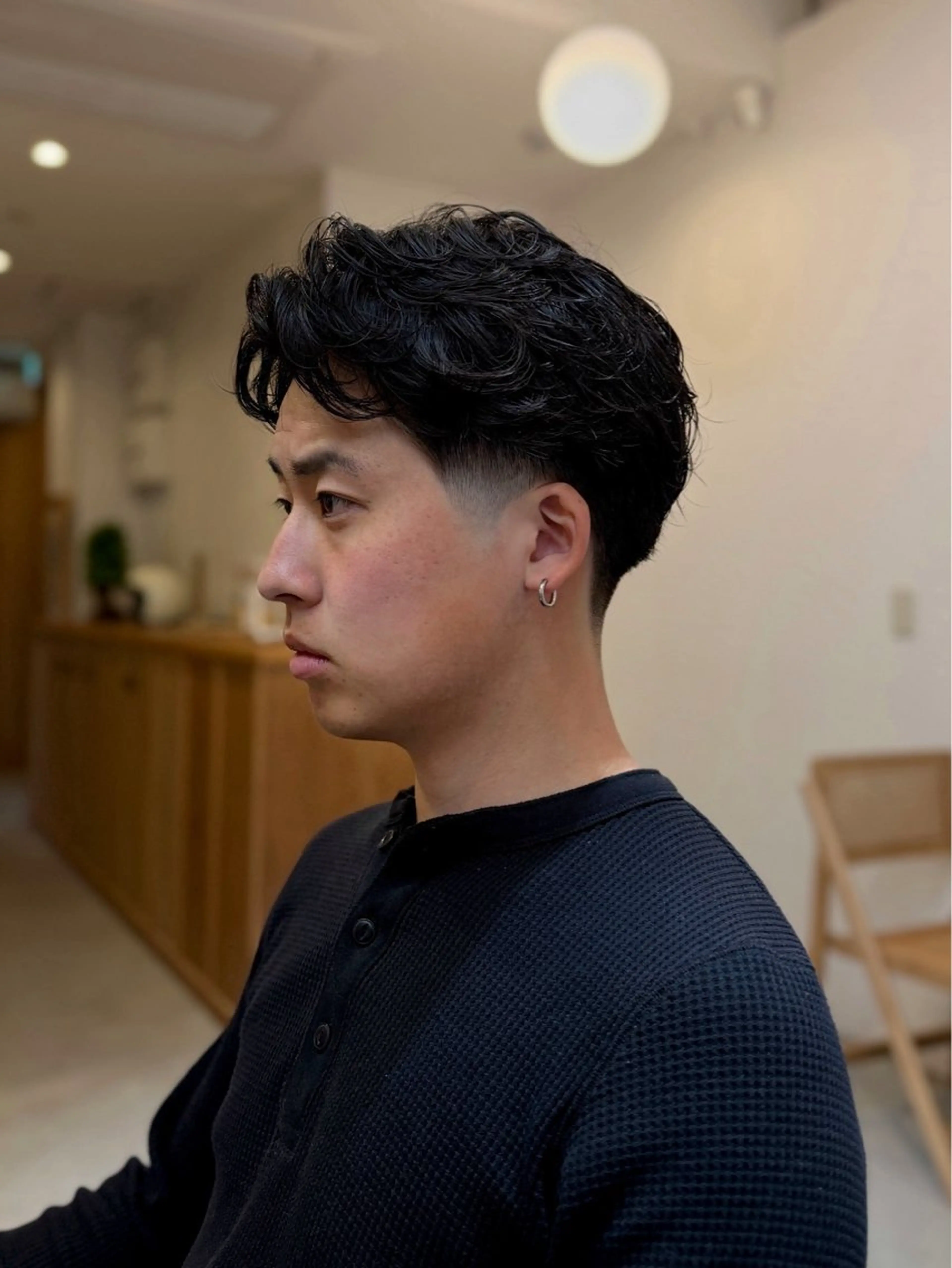 パーマ メンズ フェードカット メンズパーマ Mori / 福島 大人メンズ・パーマのヘアスタイル