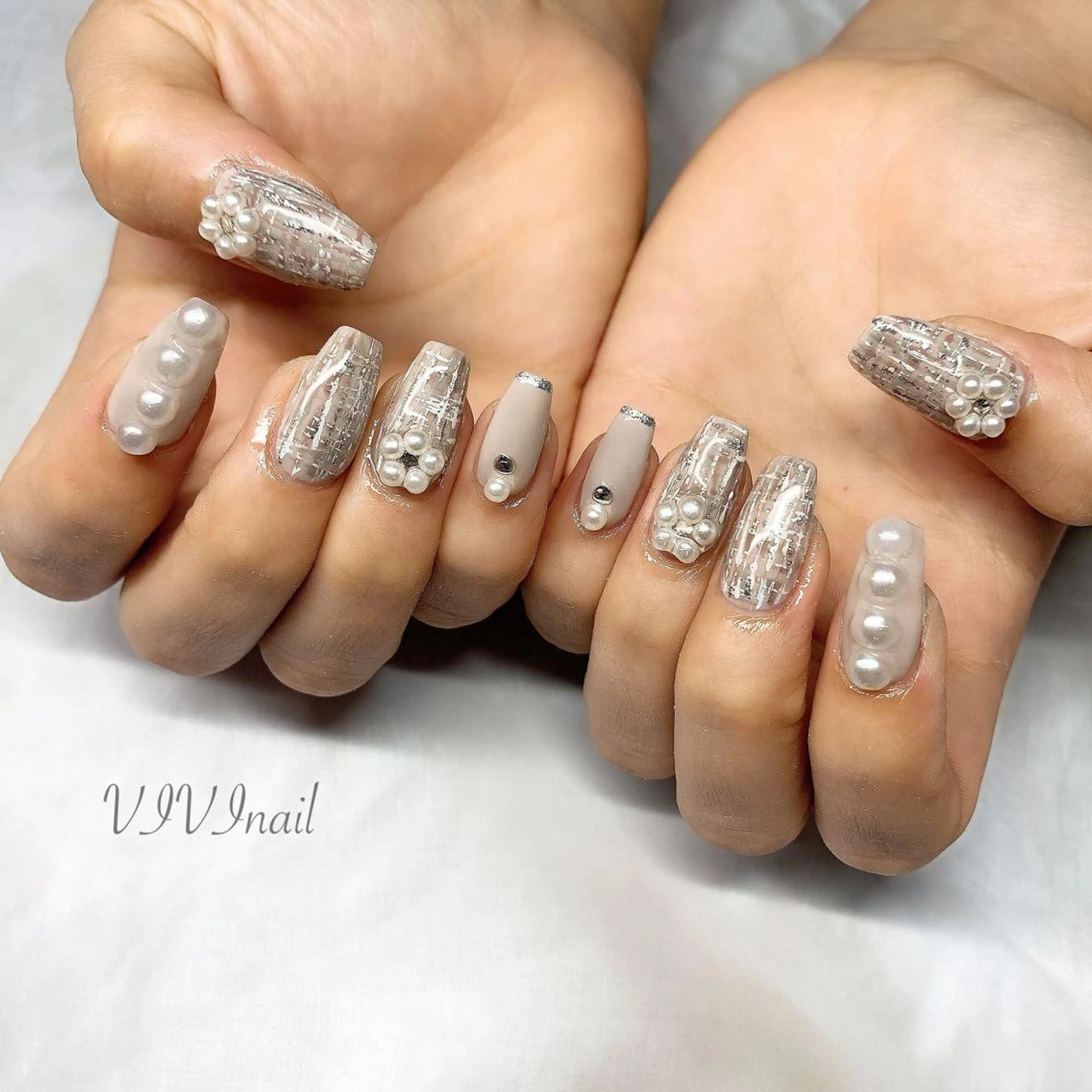ネイル ツイードネイル vivi nailのネイルデザイン
