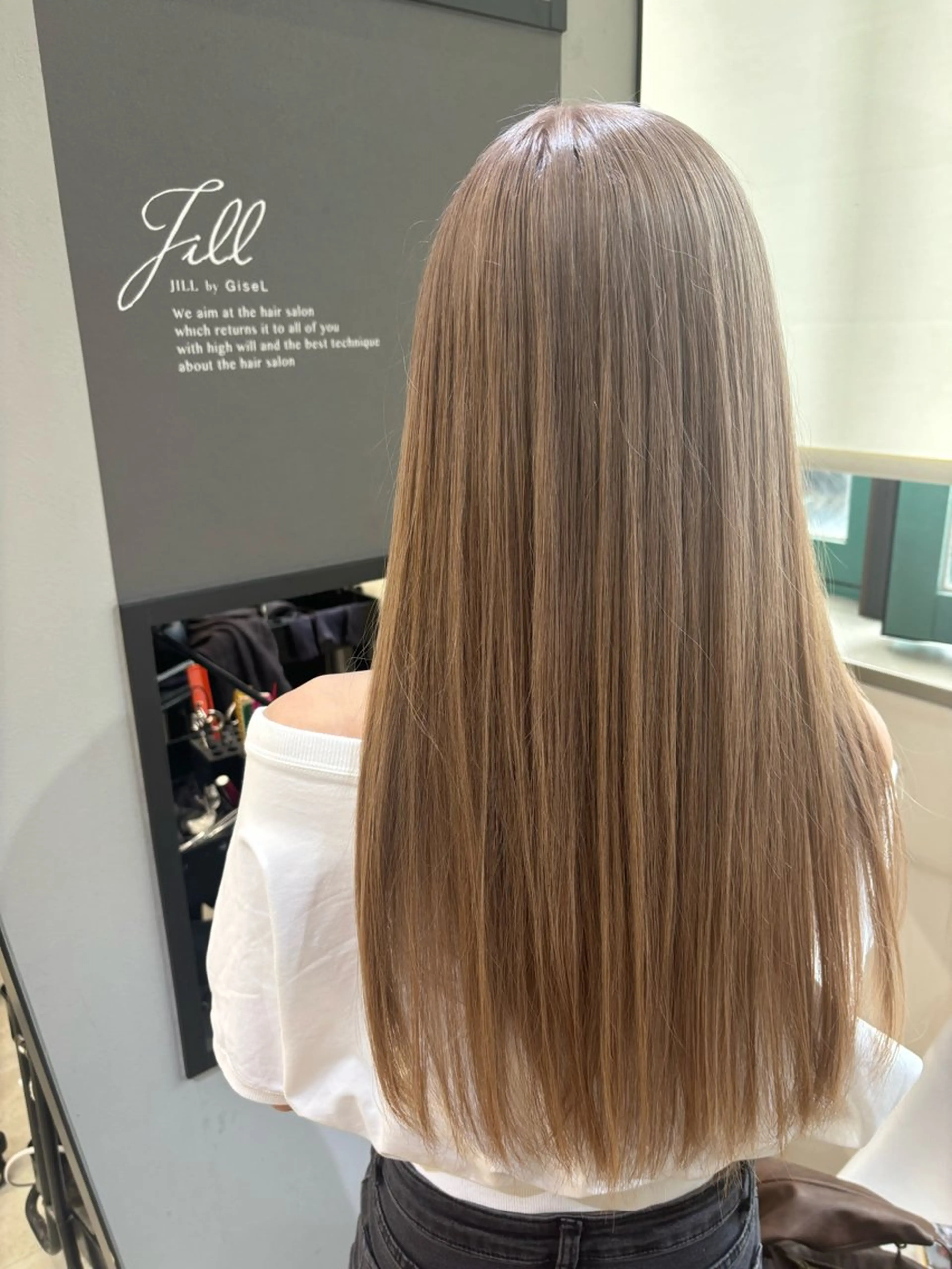 ロング ヘアカラー トリートメント ブリーチなしWカラー ヘアセット菜希のヘアスタイル