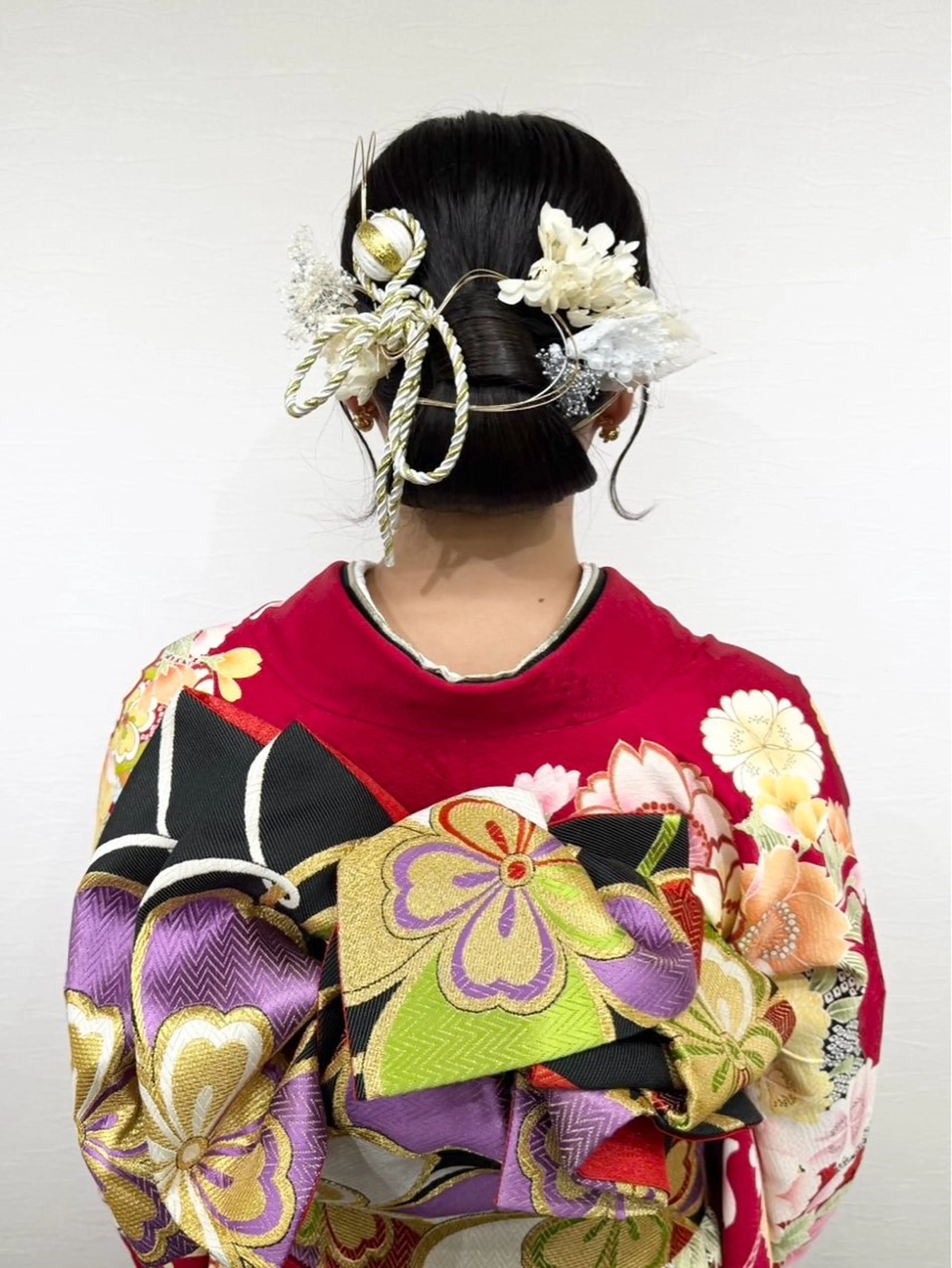 セミロング ヘアアレンジ 髪飾り ヘアセット YUMEYAKATA 五条店のヘアスタイル