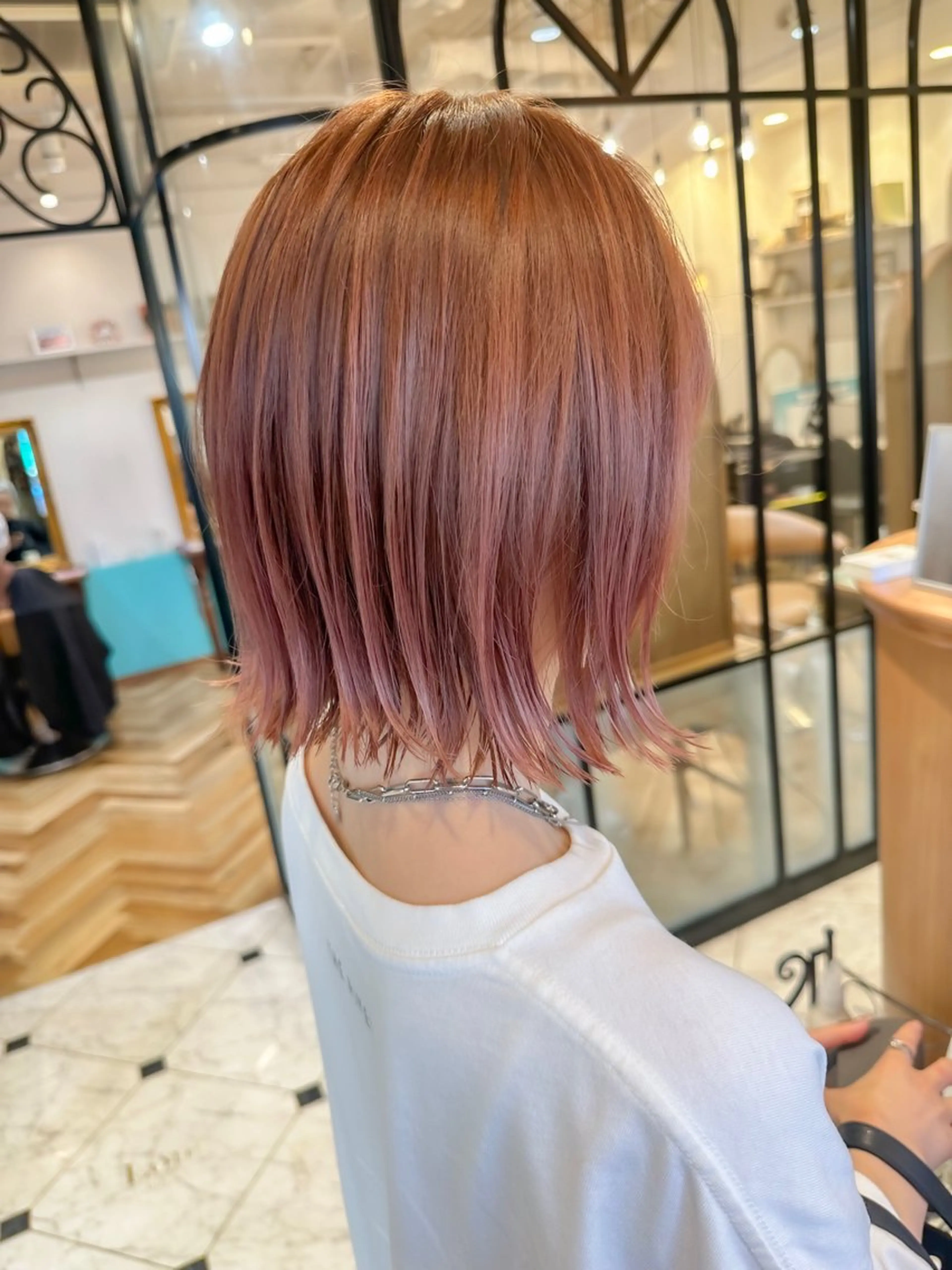 ショート レイヤー/韓国/ボブ 縮毛矯正/畠中ケントのヘアスタイル