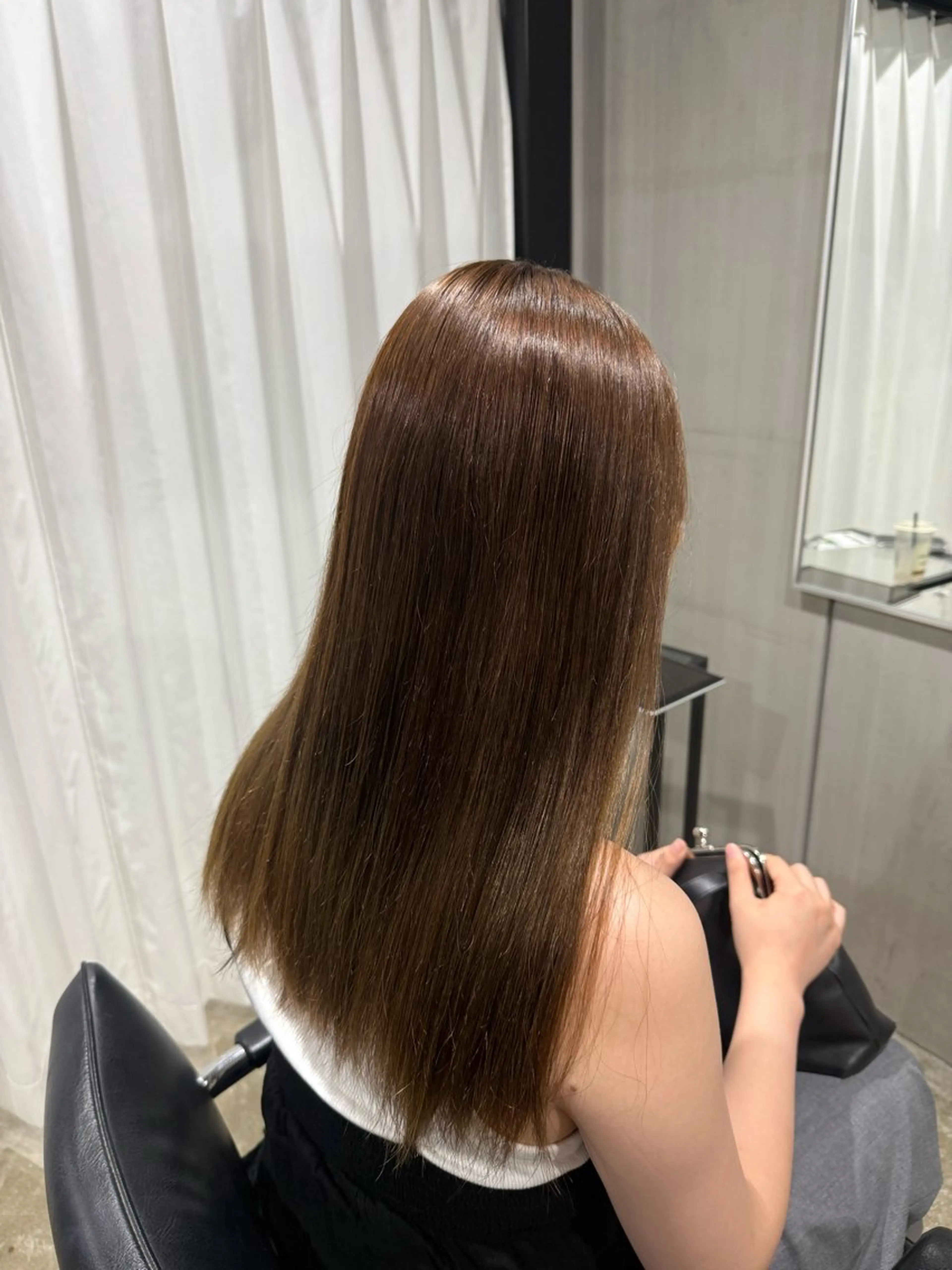 ワンカラー ＋ 髪質改善ストレート ※ロング料金別の写真