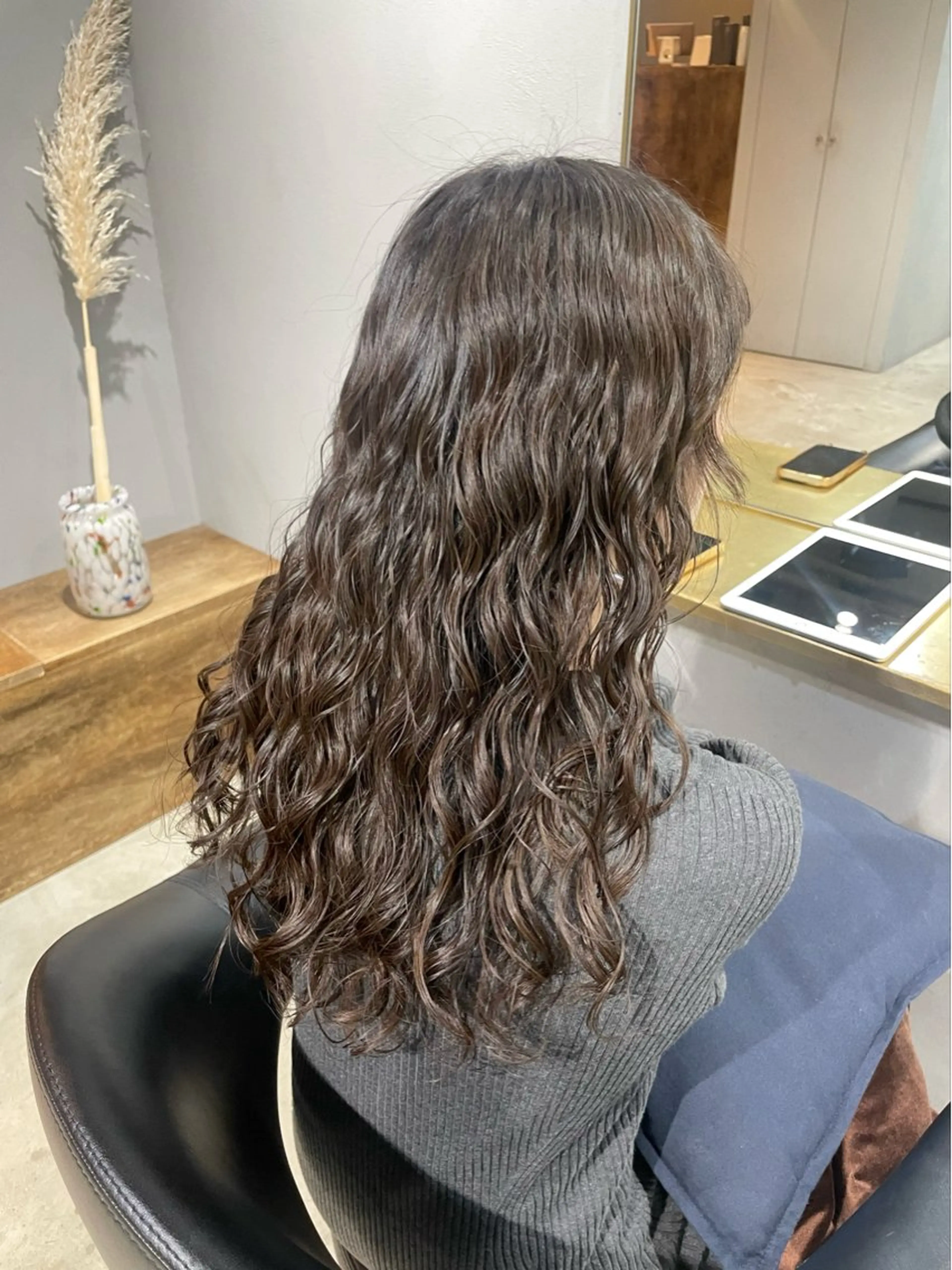 ロング パーマ 髪質改善 ロング 縮毛矯正 カット パーマ トリートメント 【表参道】Ruri デジタルパーマのヘアスタイル