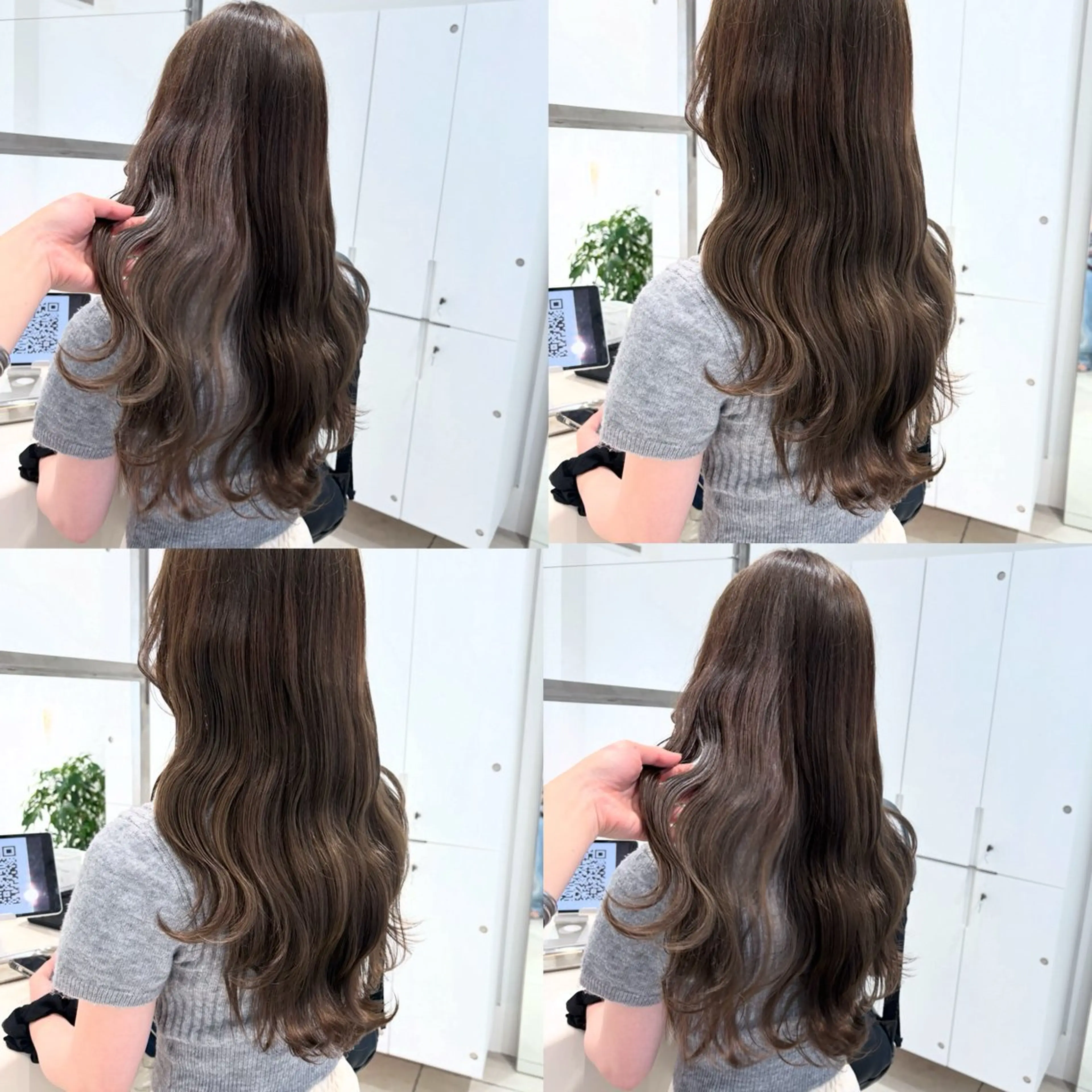 セミロング カラー ベージュカラー 透明感カラー グレージュ カーキグレージュ オリーブベージュ ヘアカラー トリートメント ヘッドスパ ヘアセット カジュアルを女っぽく 𝗮𝘆𝗮𝗰𝗼のヘアスタイル