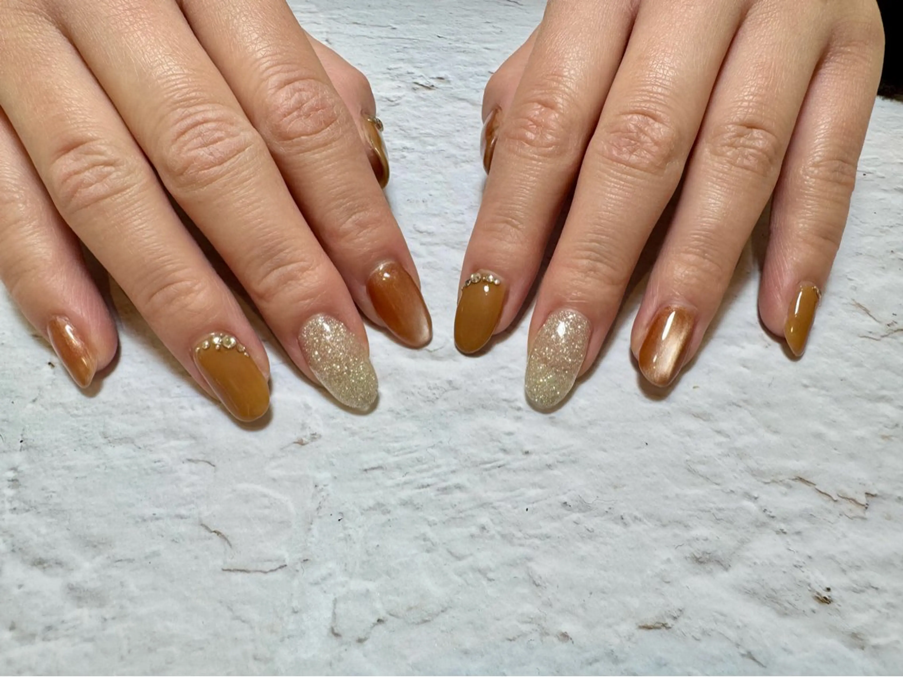 ネイル オレンジ 春ネイル byeol nailのネイルデザイン