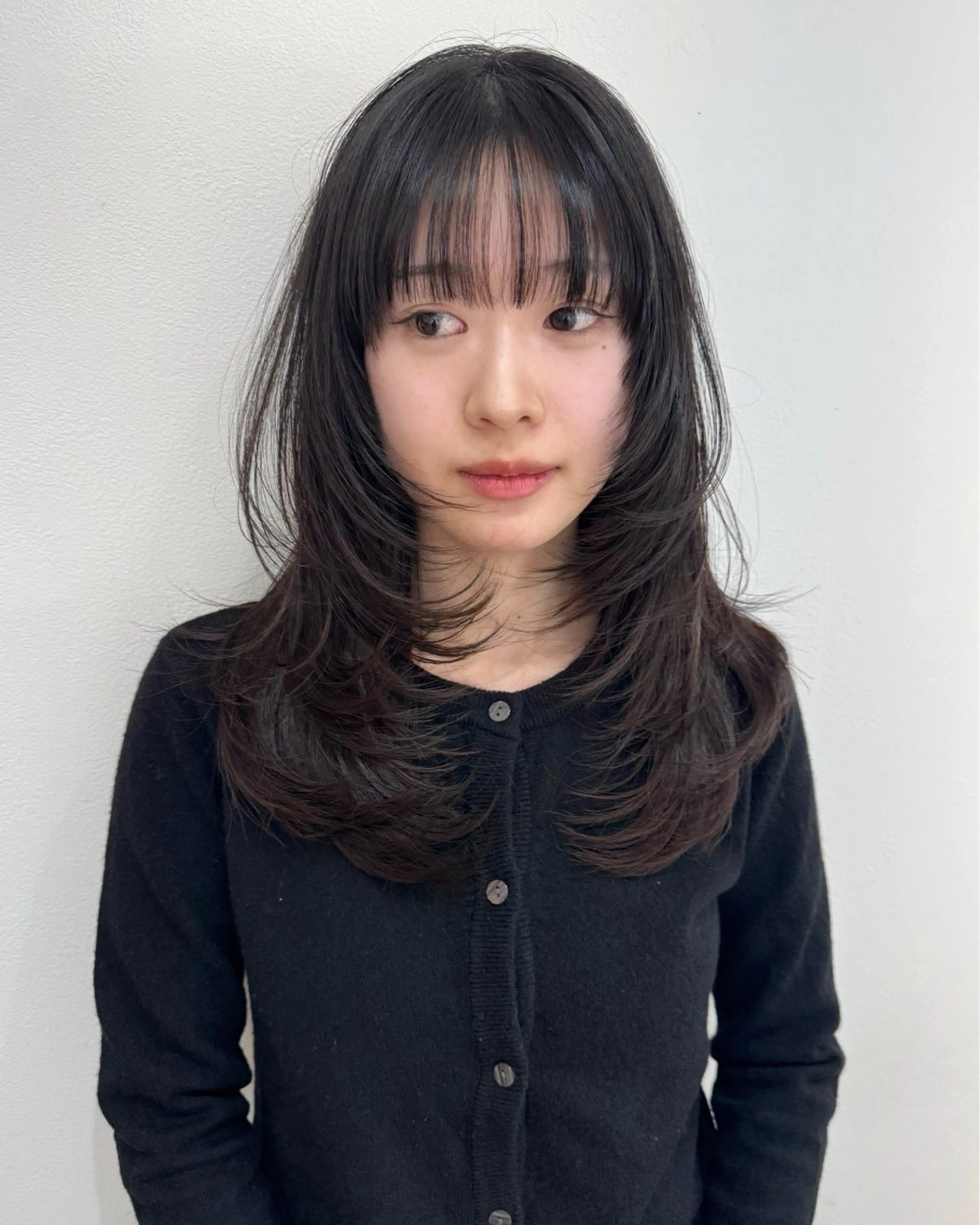 ミディアム 顔周りカット カット トリートメント 似合わせhair /モガミユナ🎀のヘアスタイル