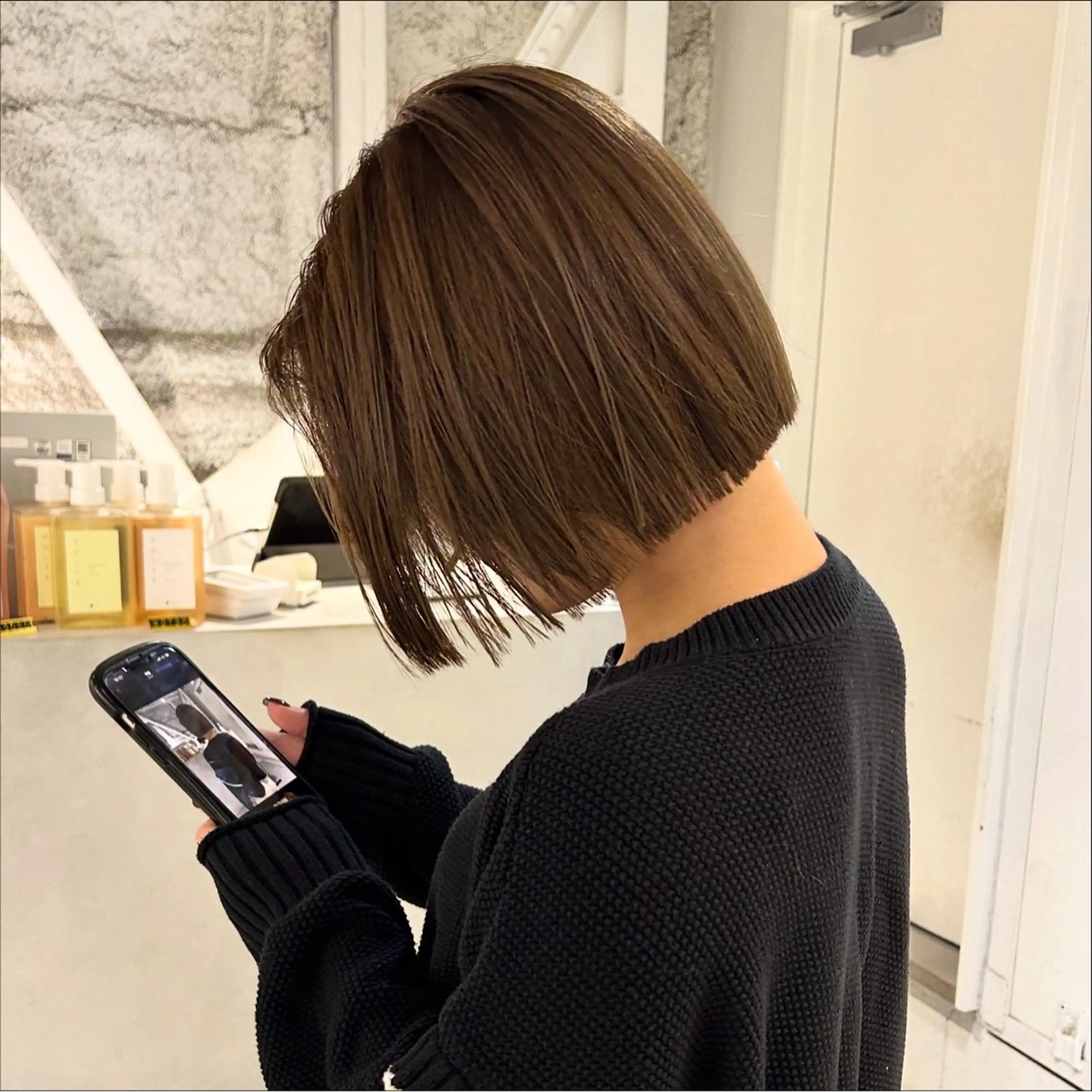 ショート カラー カット ヘアカラー トリートメント 切りっぱなしBOB 職人💜Anzuのヘアスタイル