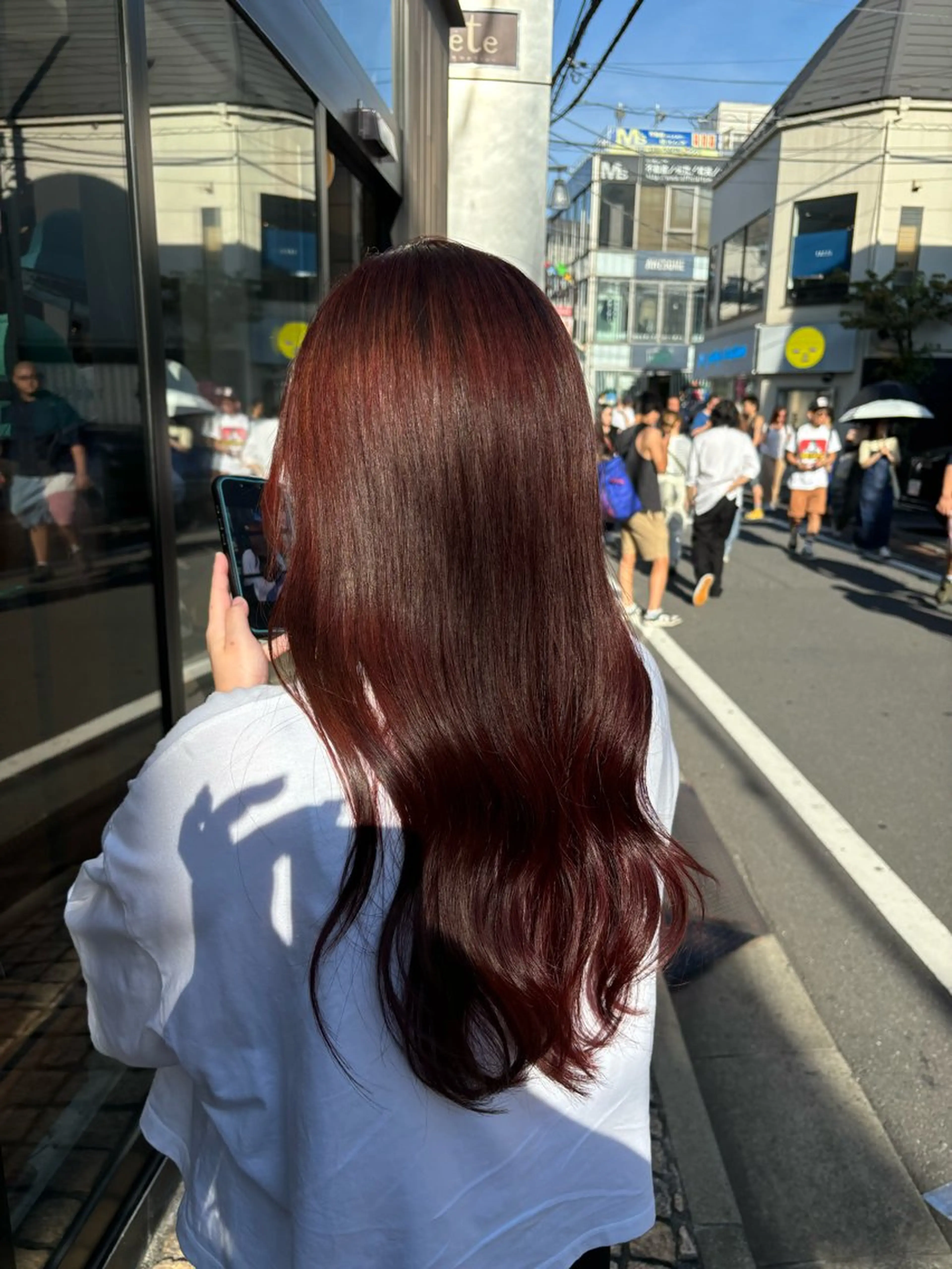 ロング ピンクブラウン ヘアカラー トリートメント すぐ巻ける縮毛矯正 🍀勝倉　麗のヘアスタイル