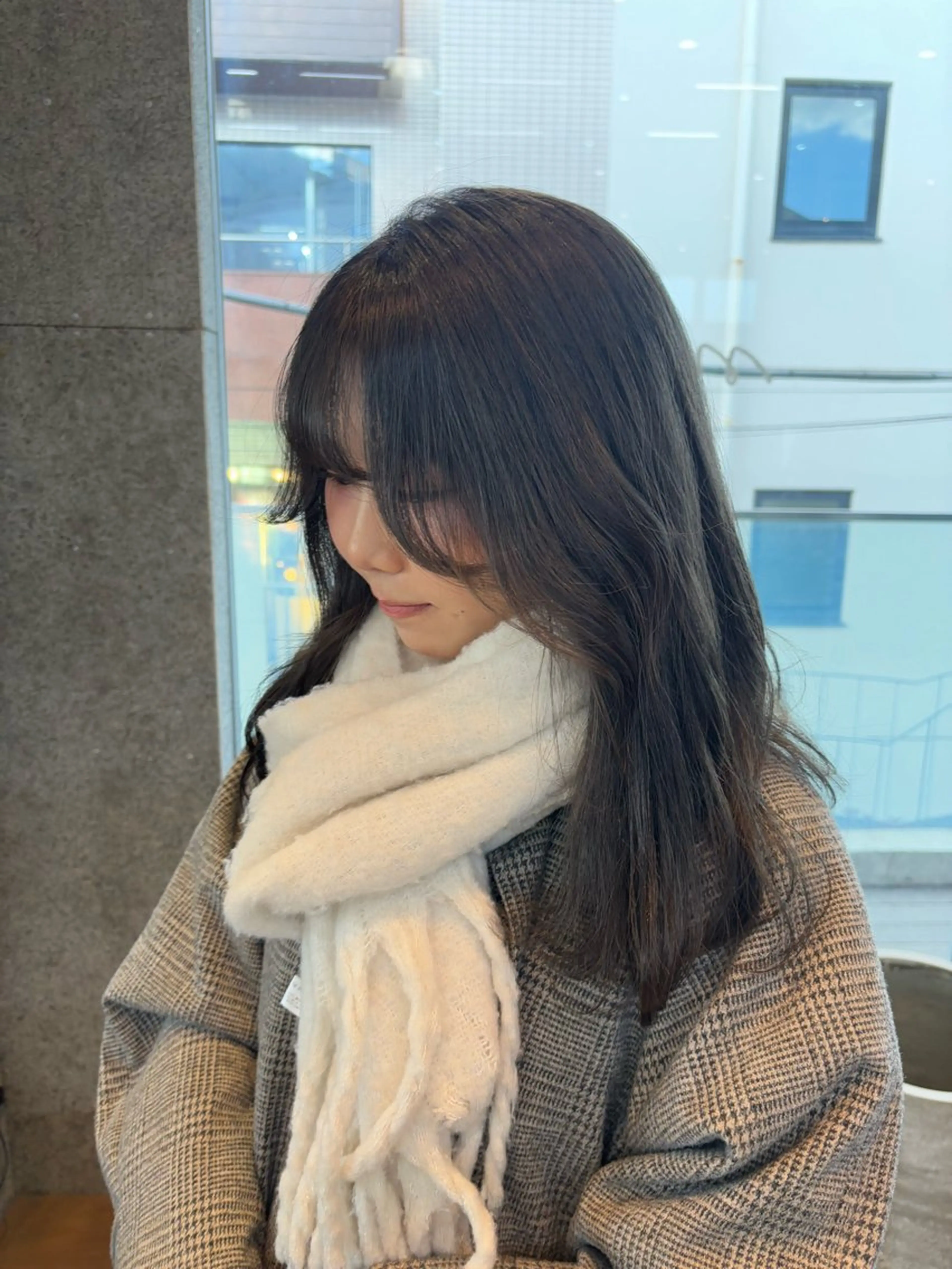 セミロング カラー パーマ ヘアアレンジ カット ヘアカラー トリートメント ヘッドスパ ヘアセット 押切 響　のヘアスタイル