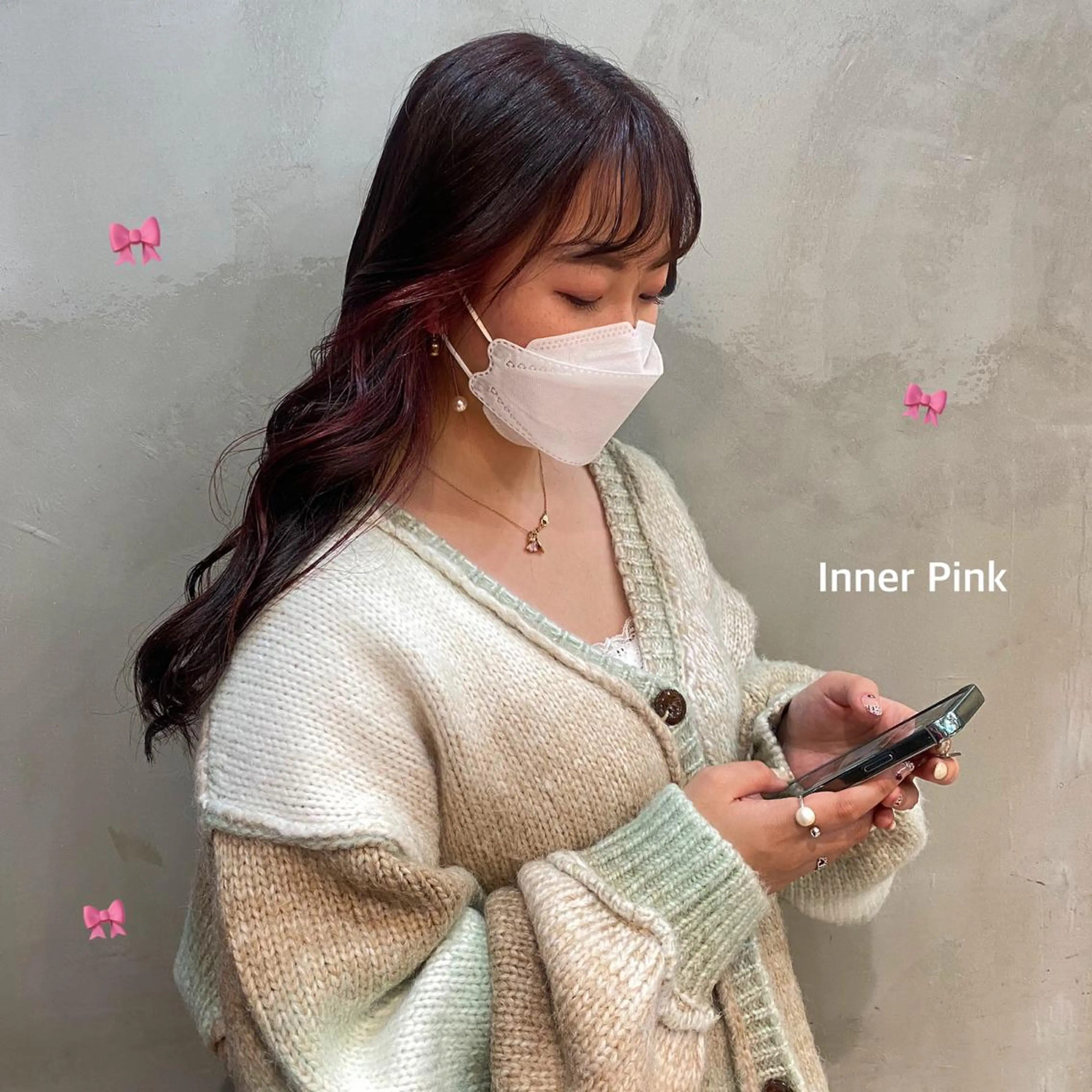 ロング カラー ラベンダーカラー ピンクカラー SOURCE 茶屋町　奥井杏奈のヘアスタイル