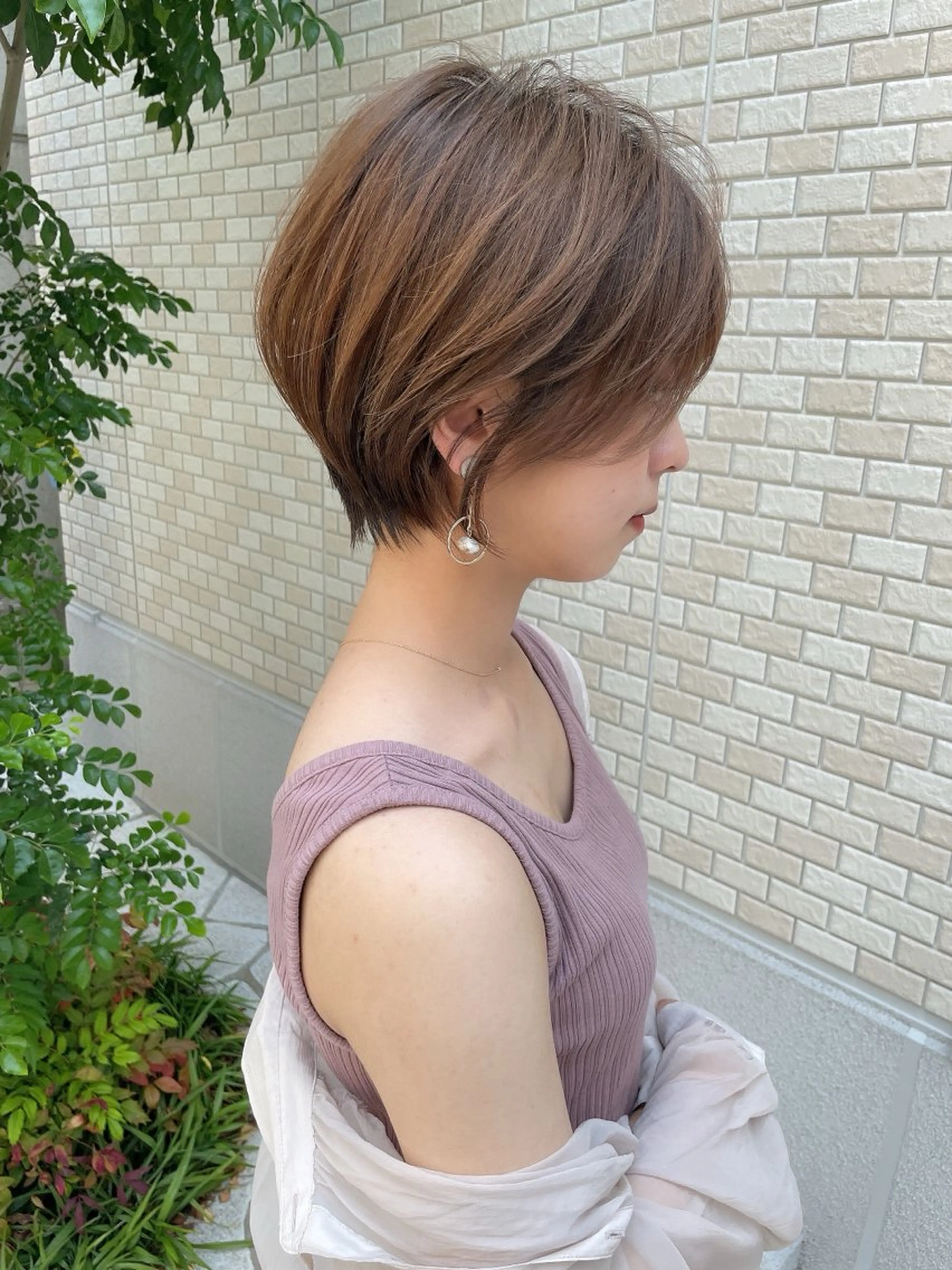 ショート カラー 木屋元一/透明感 /前髪/ショートボブのヘアスタイル