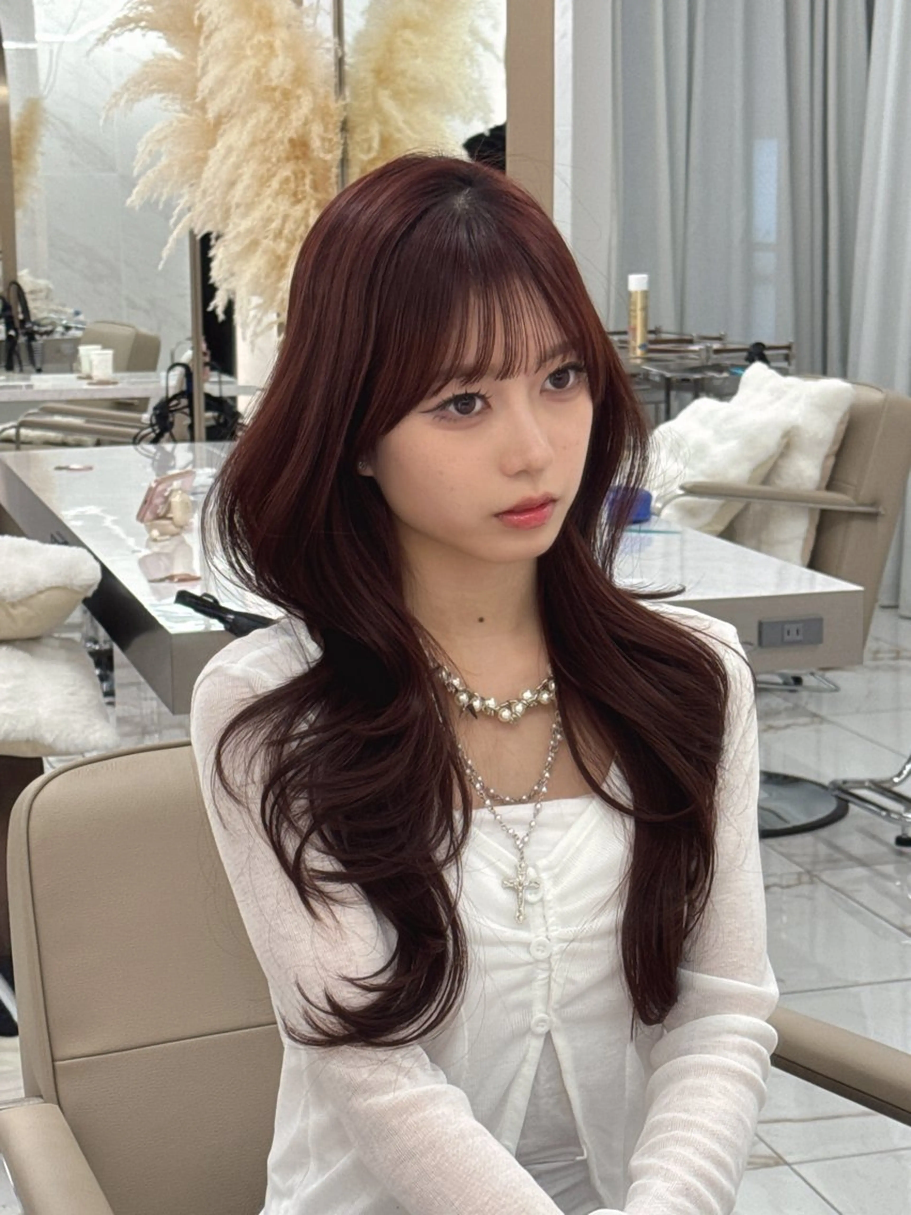 ロング のり🐼顔まわり/ 韓国/レイヤーカットのヘアスタイル