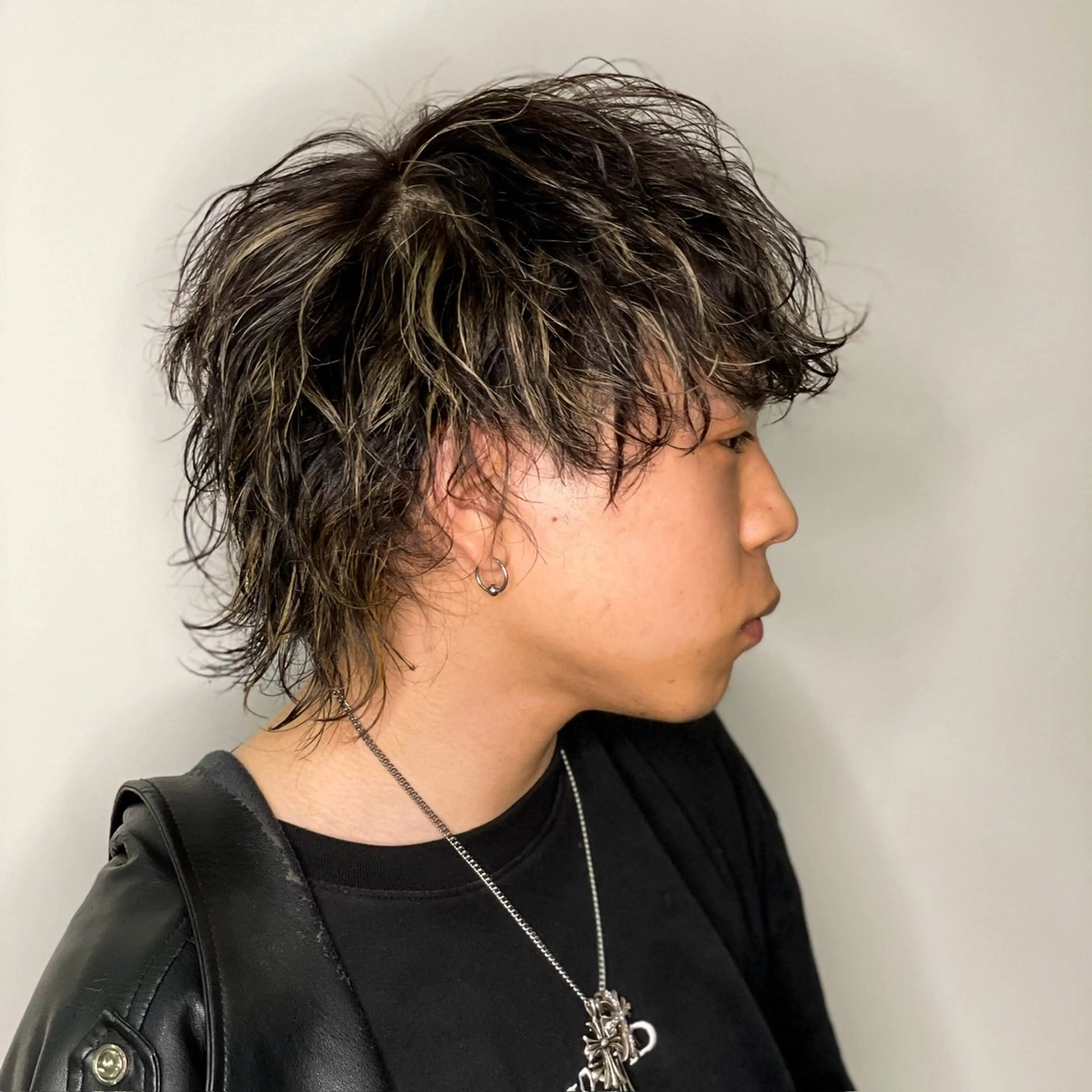 ミディアム カラー パーマ メンズ カット ヘアカラー パーマ トリートメント ハイトーン/メンズマ ッシュ/KYOHEIのヘアスタイル