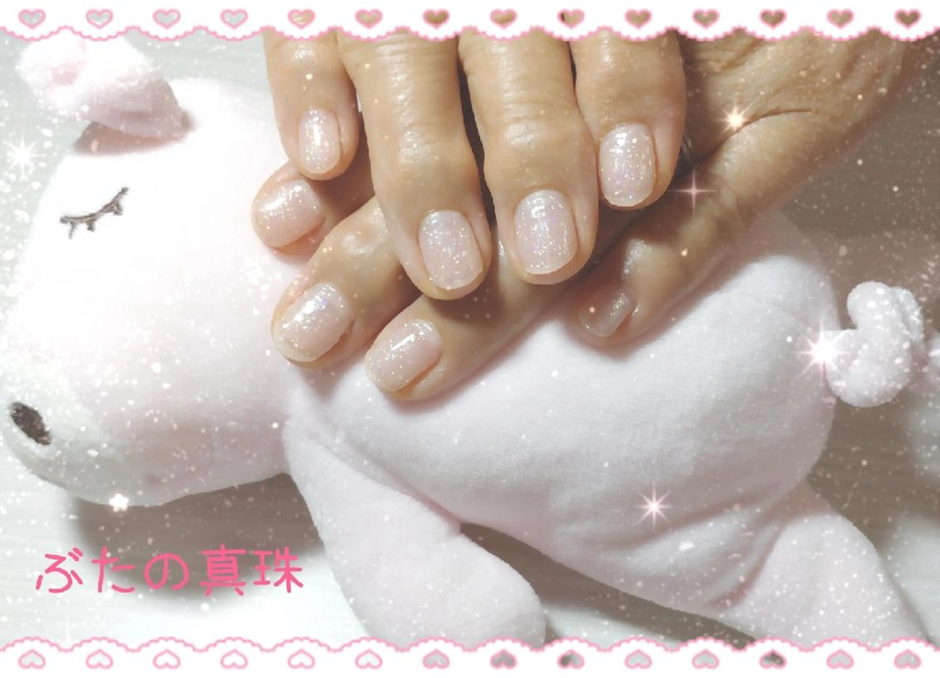 ネイル ラメ(グリッター) ピンク ハンドネイル 林 珠里のネイルデザイン