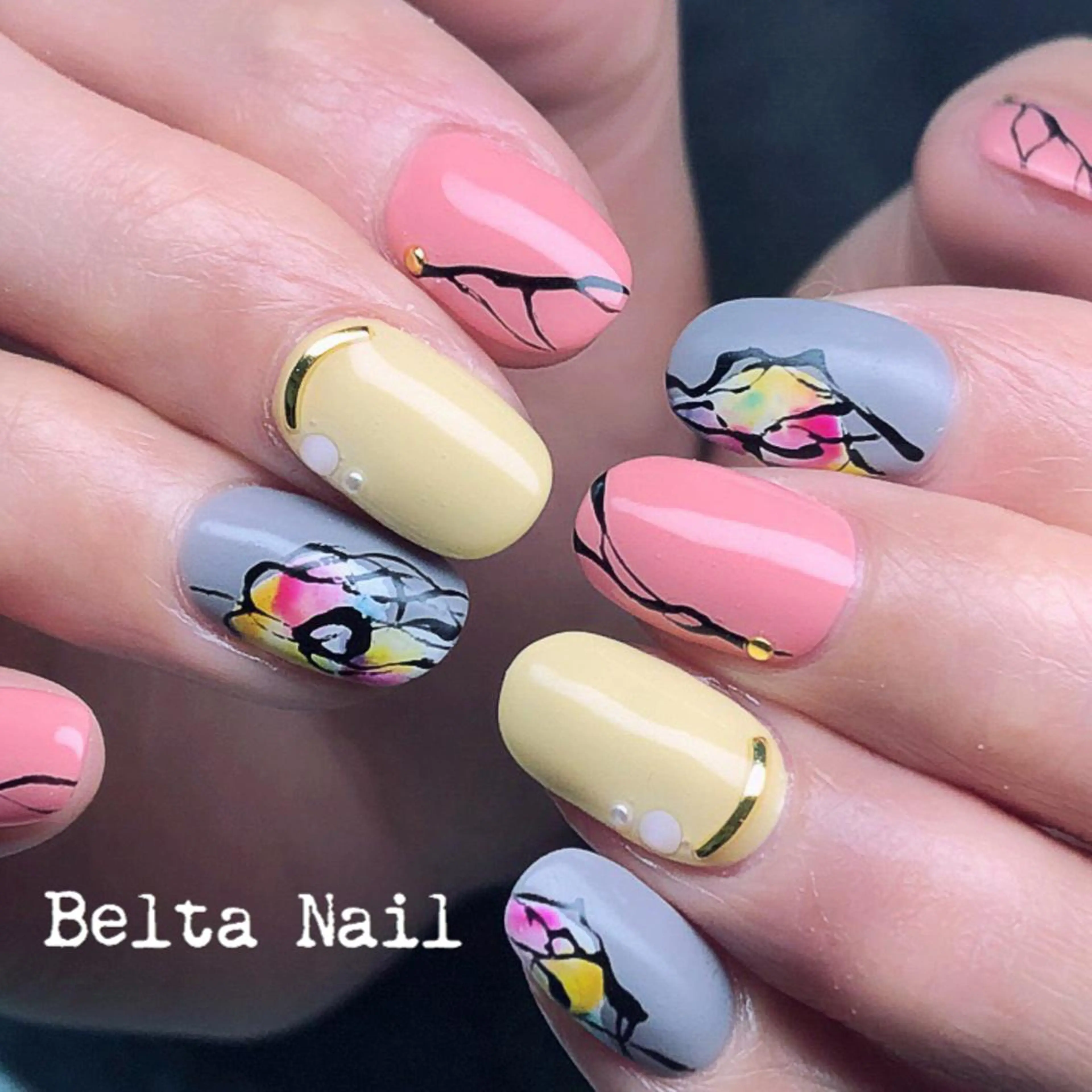 ネイル アートネイル ジェルネイル 持ち込み パラジェル ハンドネイル BELTA NAILのネイルデザイン