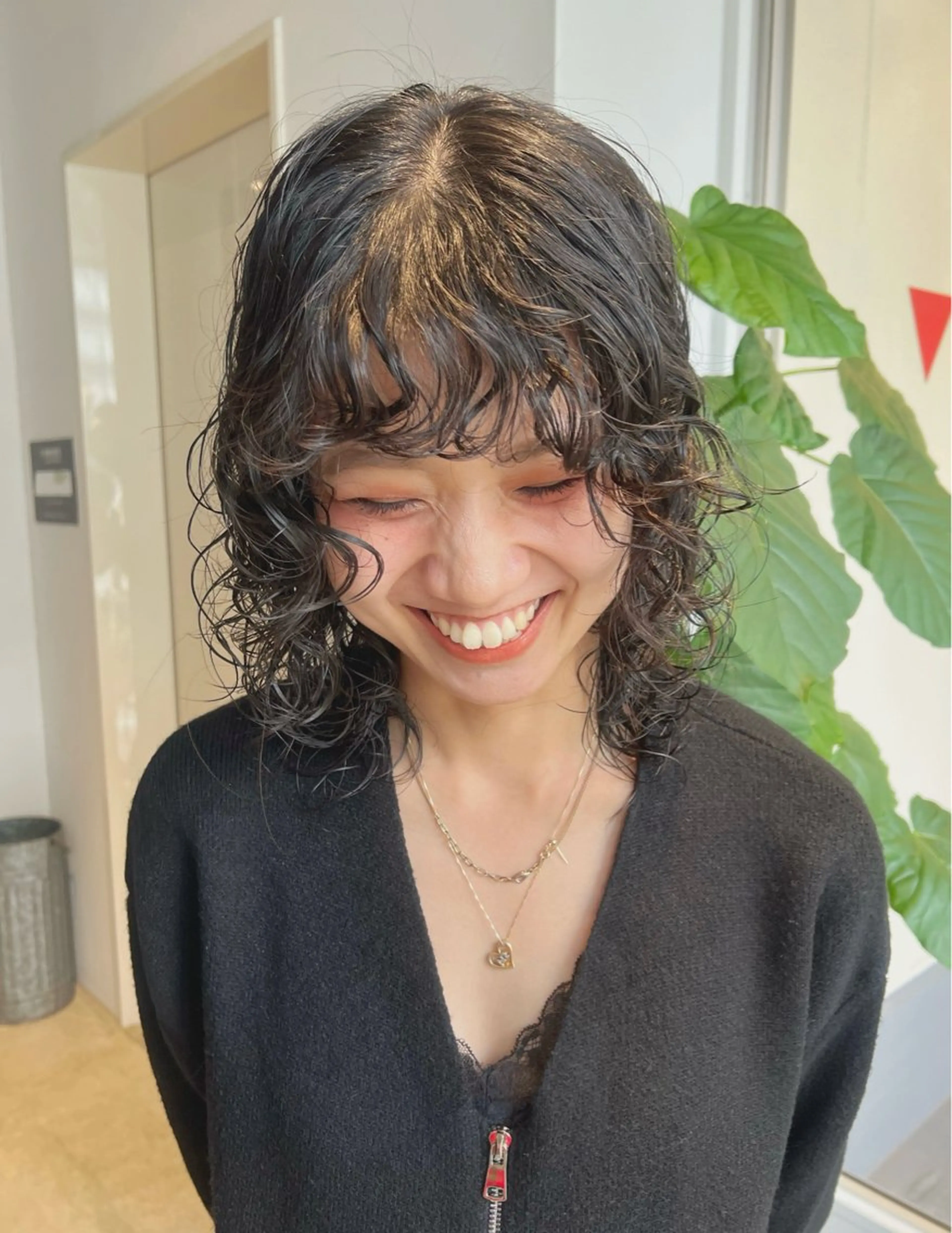 セミロング カット パーマ 大澤 叶方のヘアスタイル