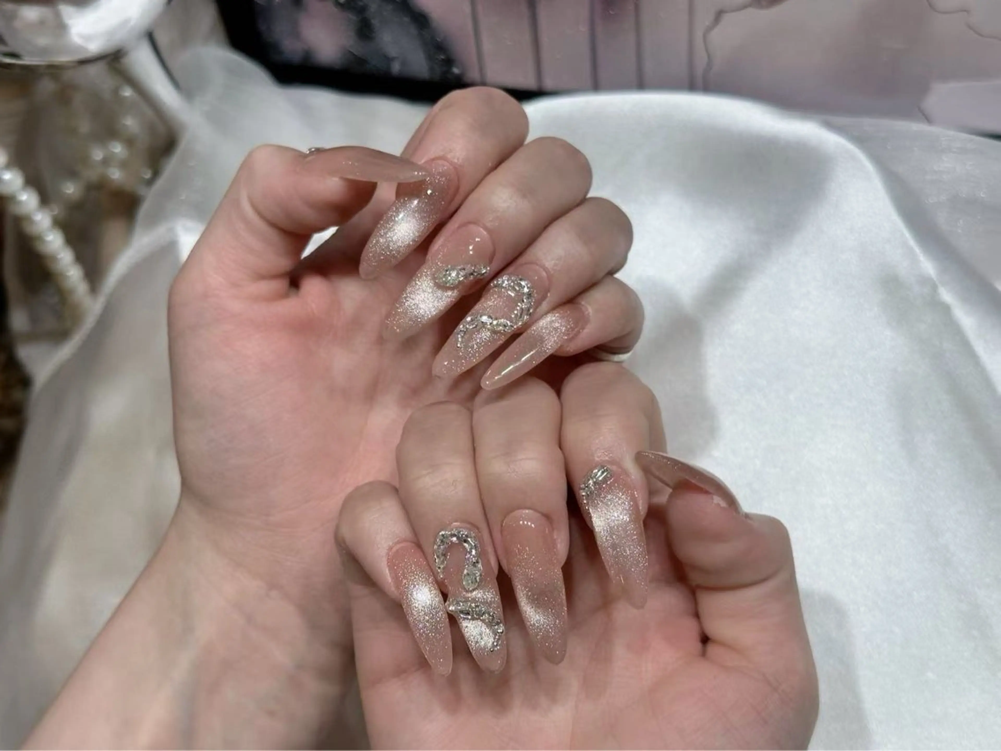 ネイル アートネイル フットネイル ジェルネイル ハート マグネットネイル Babarla Nailのネイルデザイン