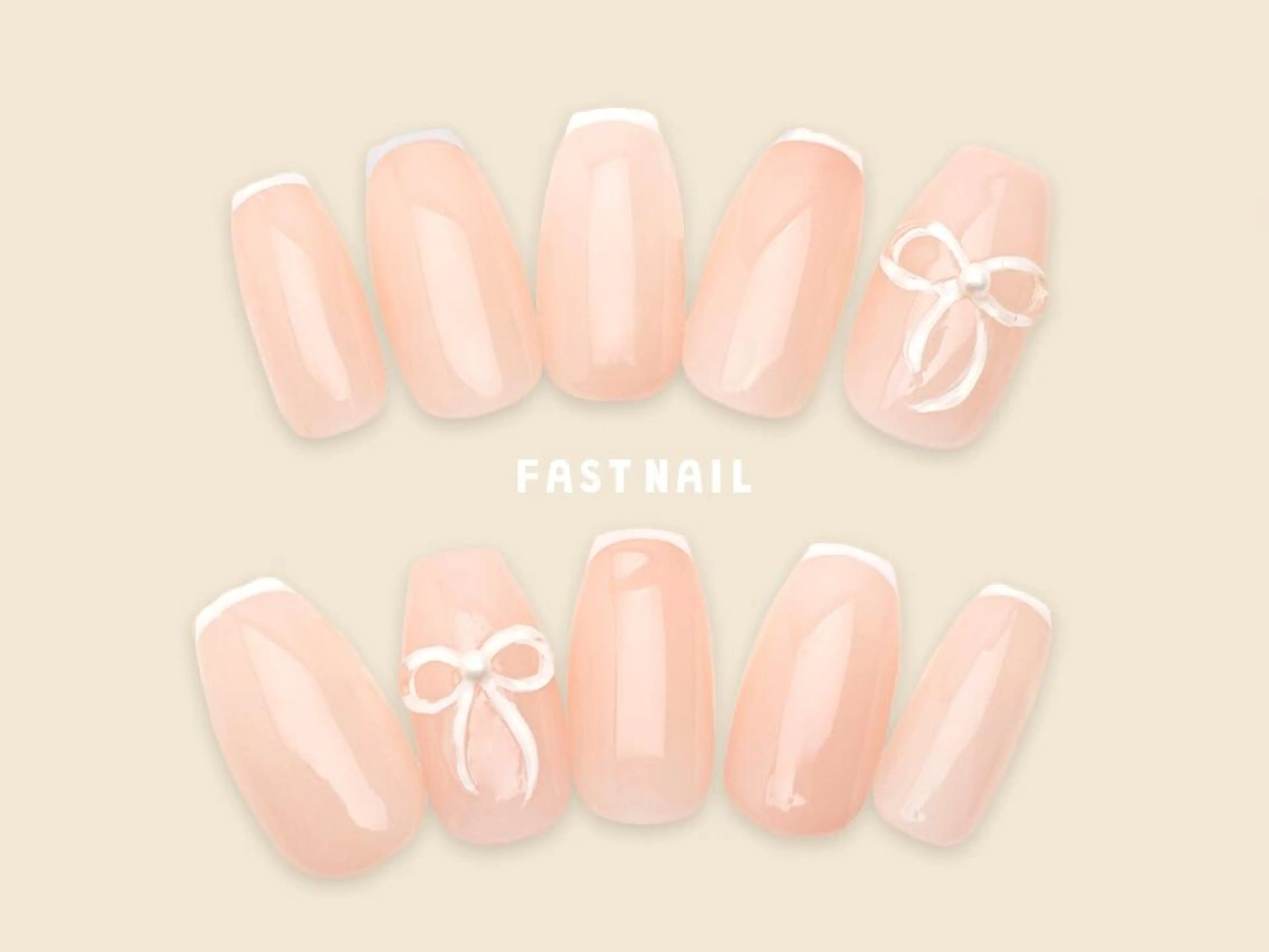 ネイル フレンチネイル ジェルネイル パラジェル ぷっくりネイル リボン FASTNAIL 吉祥寺店/パラジェルのネイルデザイン