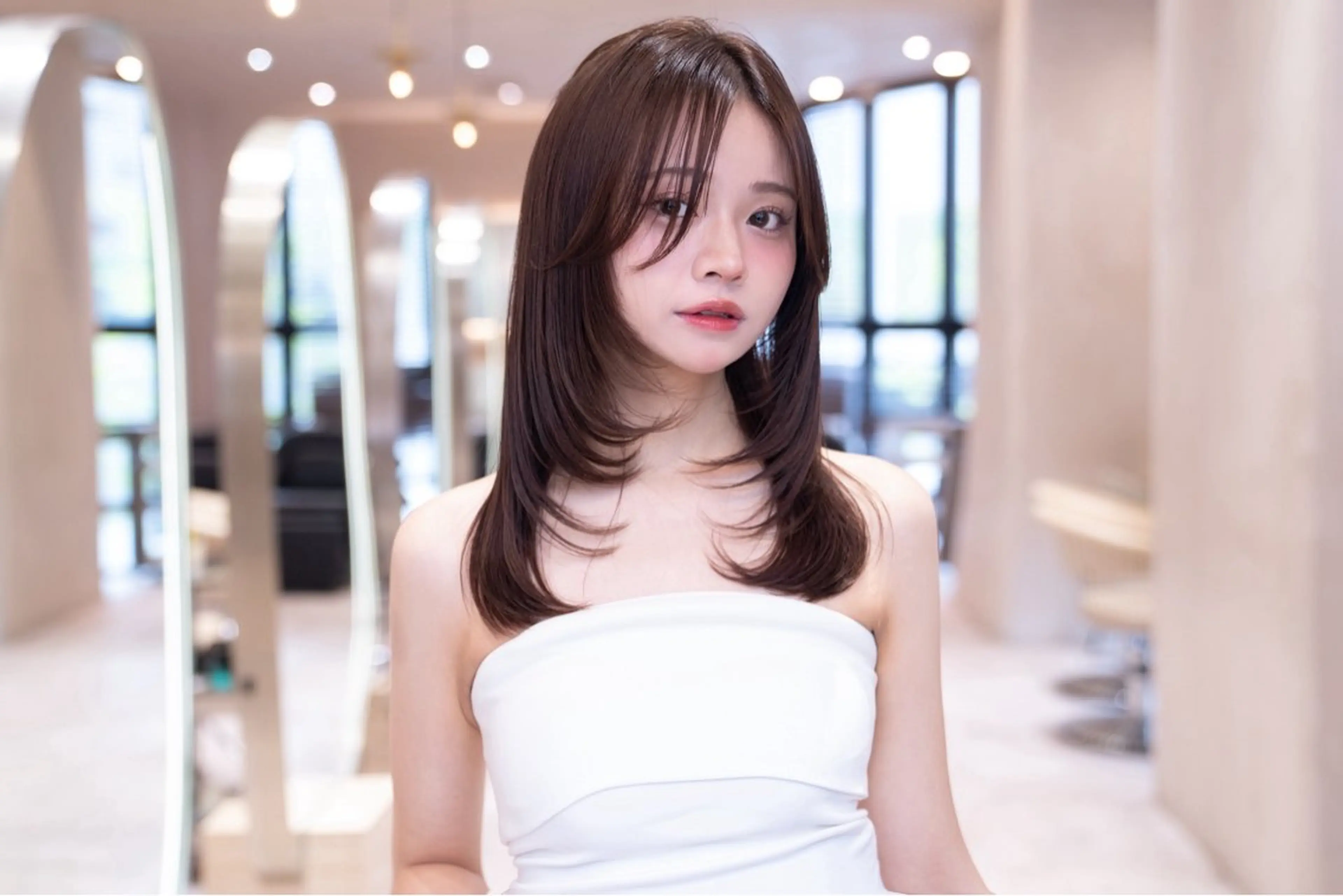 ロング ロングレイヤー レイヤーカット ロング 小顔カット トリートメント 韓国ヘア/レイヤー そーた/渋谷駅のヘアスタイル