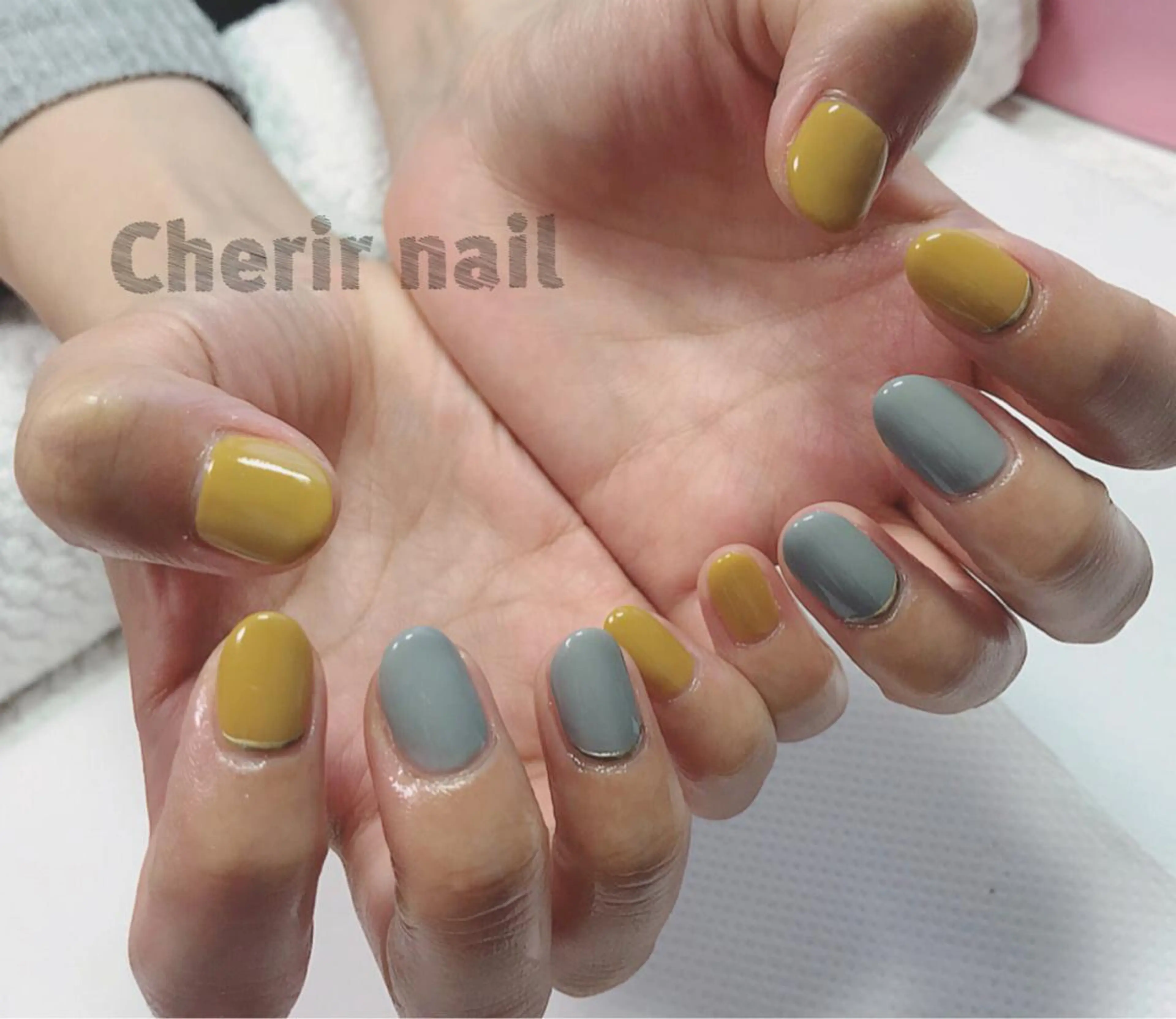 ネイル アートネイル おそろいネイル ワンカラーネイル ショートネイル シンプルネイル Cherirnail kaoriのネイルデザイン