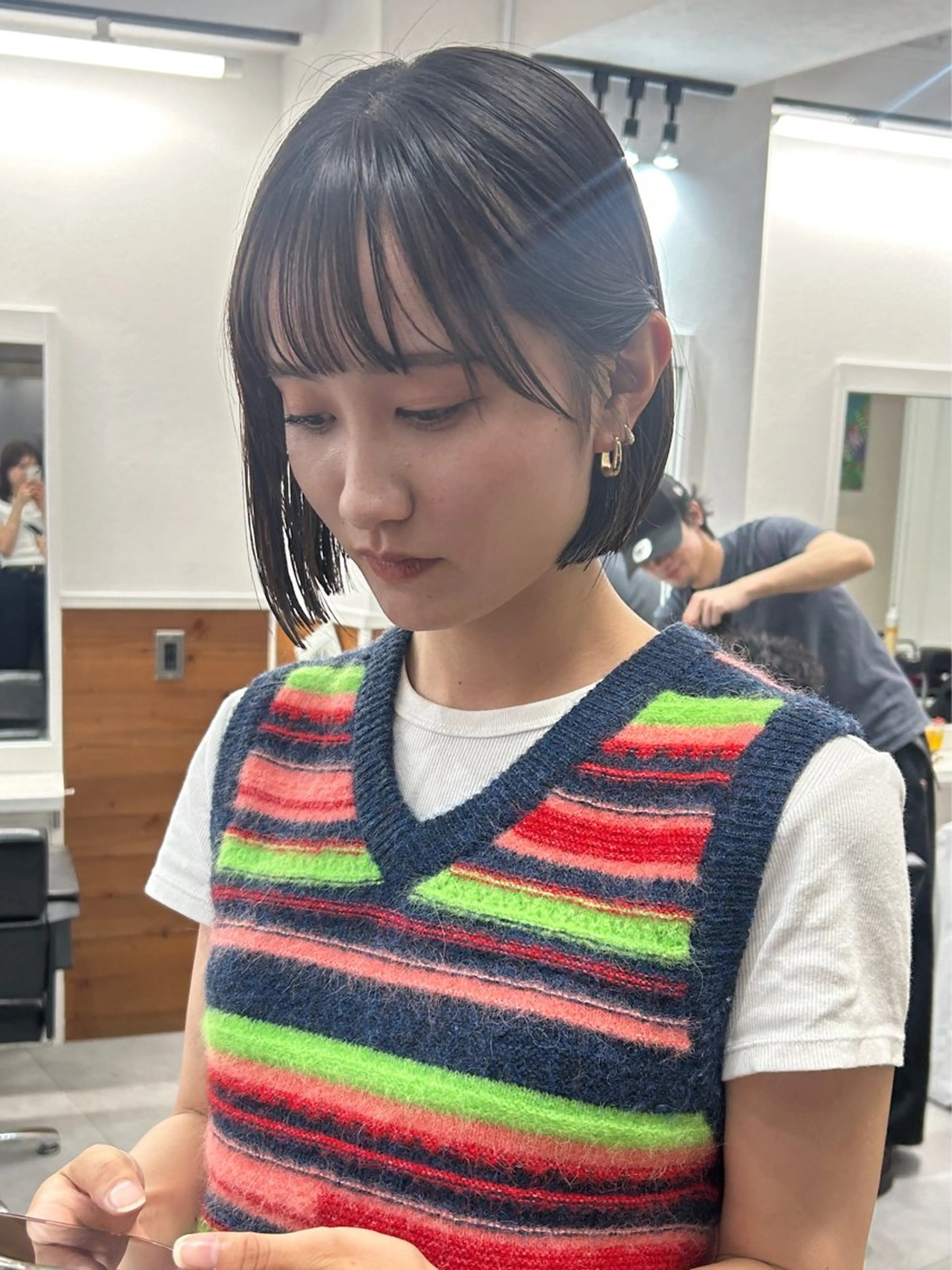 ミディアム カラー レイヤーボブ/ 艶カラー/サナ🌼のヘアスタイル