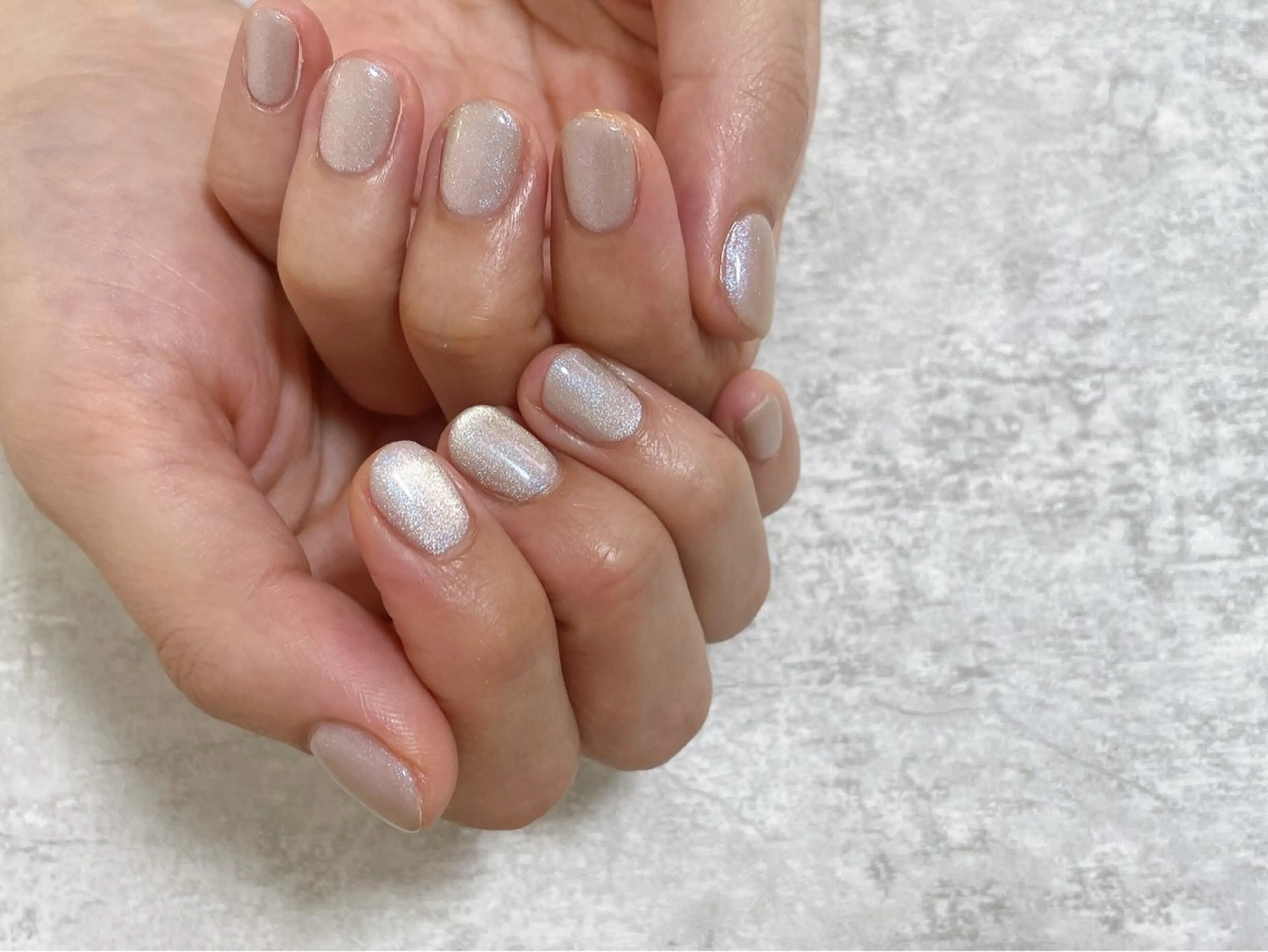 ネイル オーロラネイル ブルー フットネイル フレンチネイル ジェルネイル ハンドネイル kiki nail たまプラーザのネイルデザイン