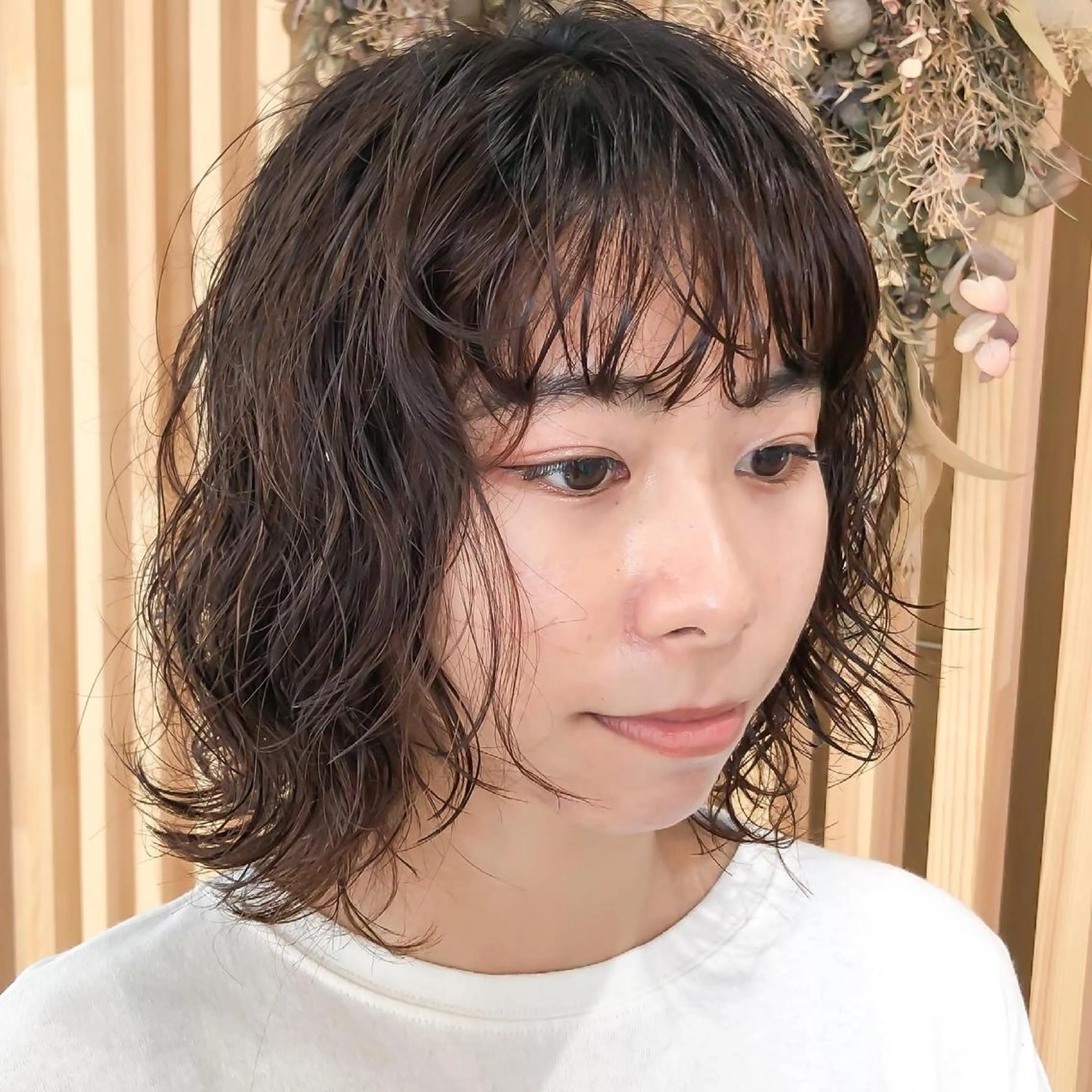 ミディアム パーマ ボブ ウルフカット ウルフボブ エトウリクシ パーマ美容師のヘアスタイル