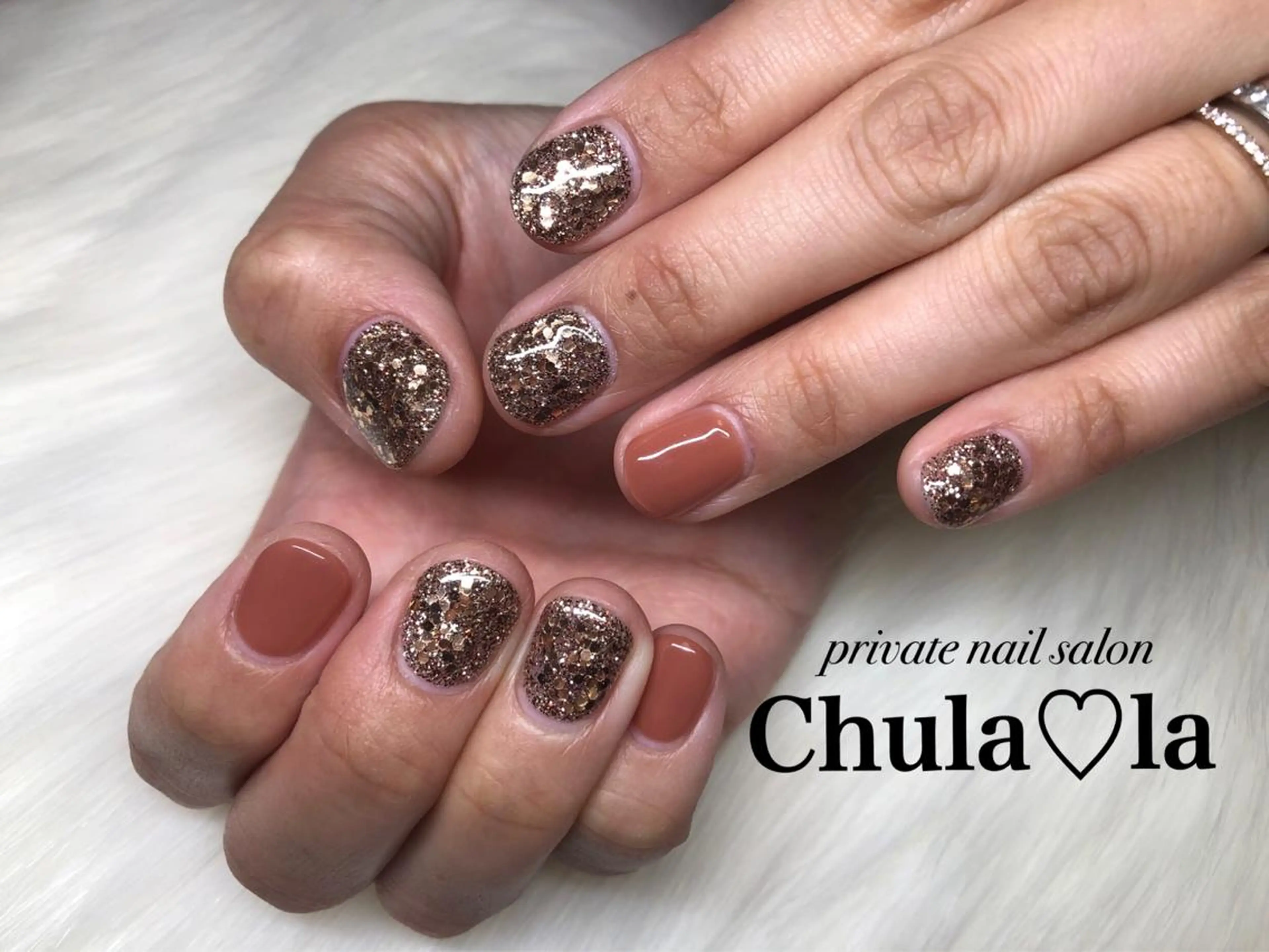 ネイル ラメ(グリッター) ラメグラデーション ワンカラーネイル Chula♡la 豊見城市高安のネイルデザイン