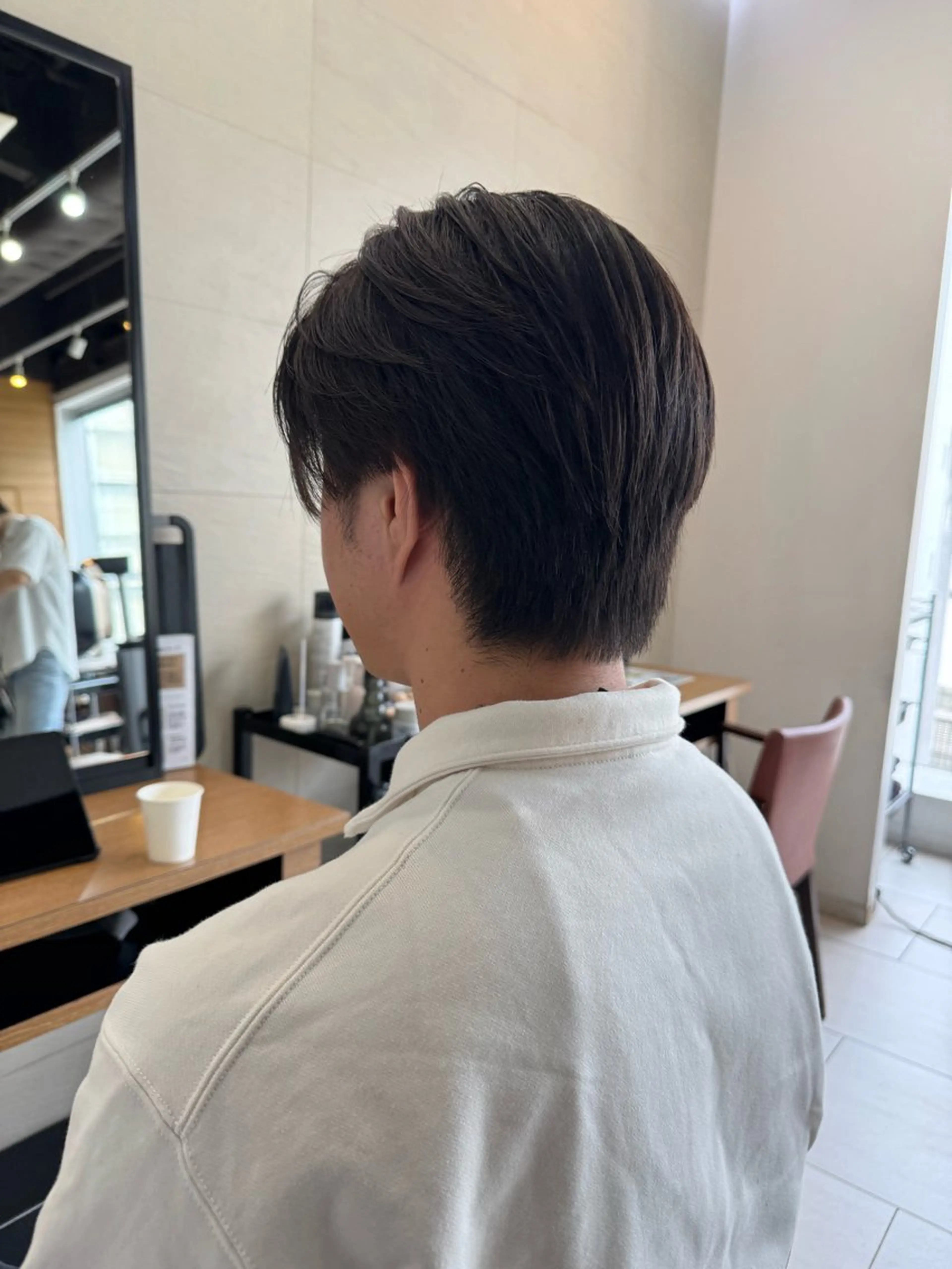 メンズ ボブ/レイヤー/ グレージュ/moyuのヘアスタイル