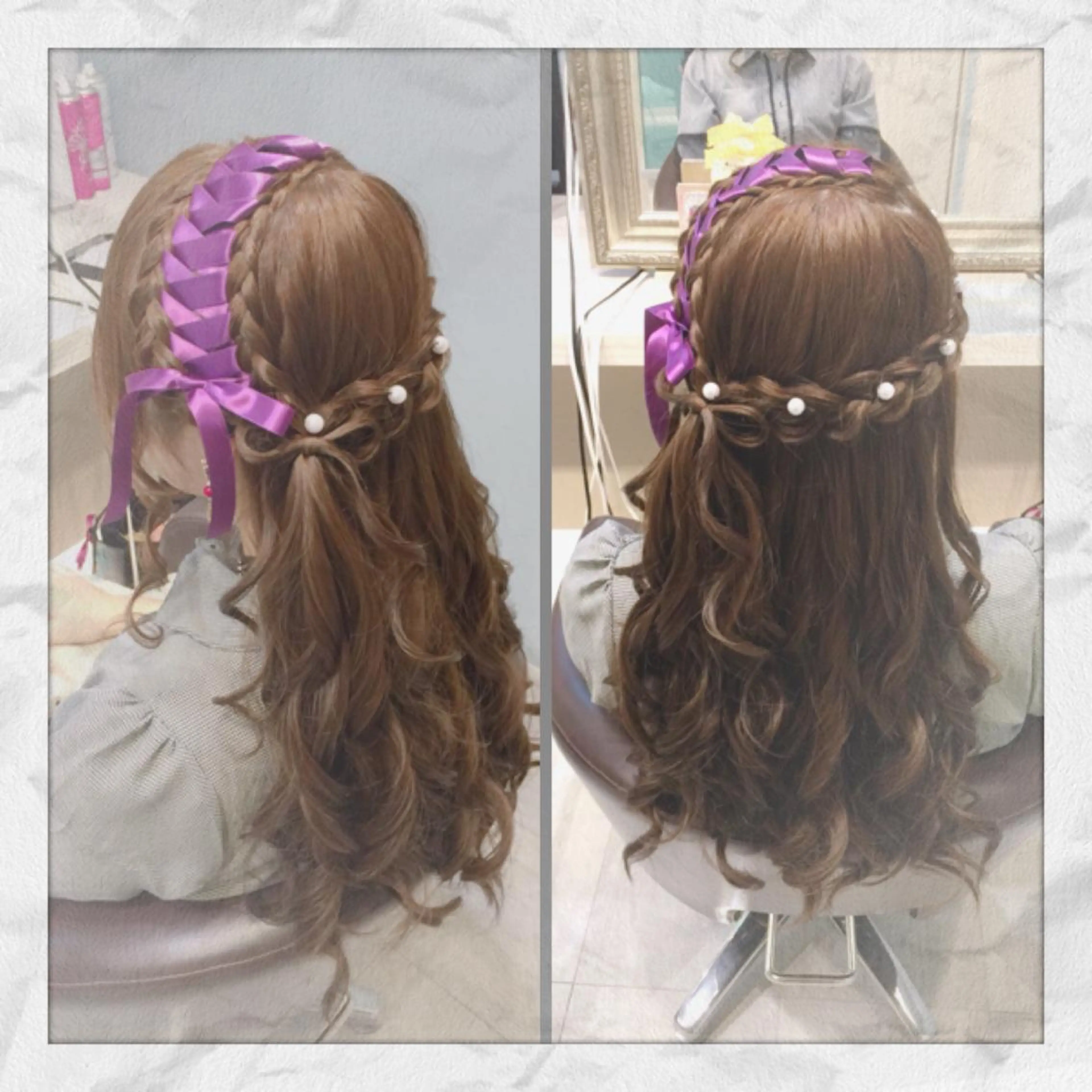 ロング ヘアアレンジ ハーフアップ ヘアセット ヘアセット/着付け 𓇼 まつもと𓇼のヘアスタイル